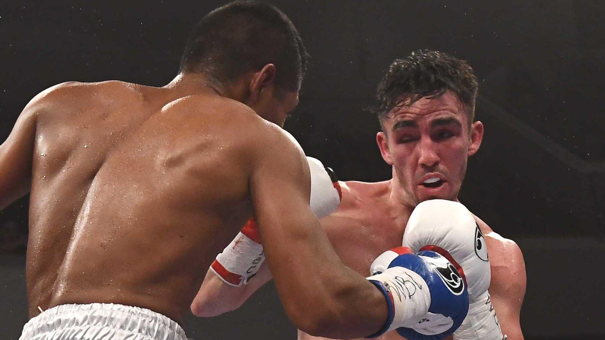 Yader Cardoza and Jamie Conlan trade blows in the Waterfront Hall fight