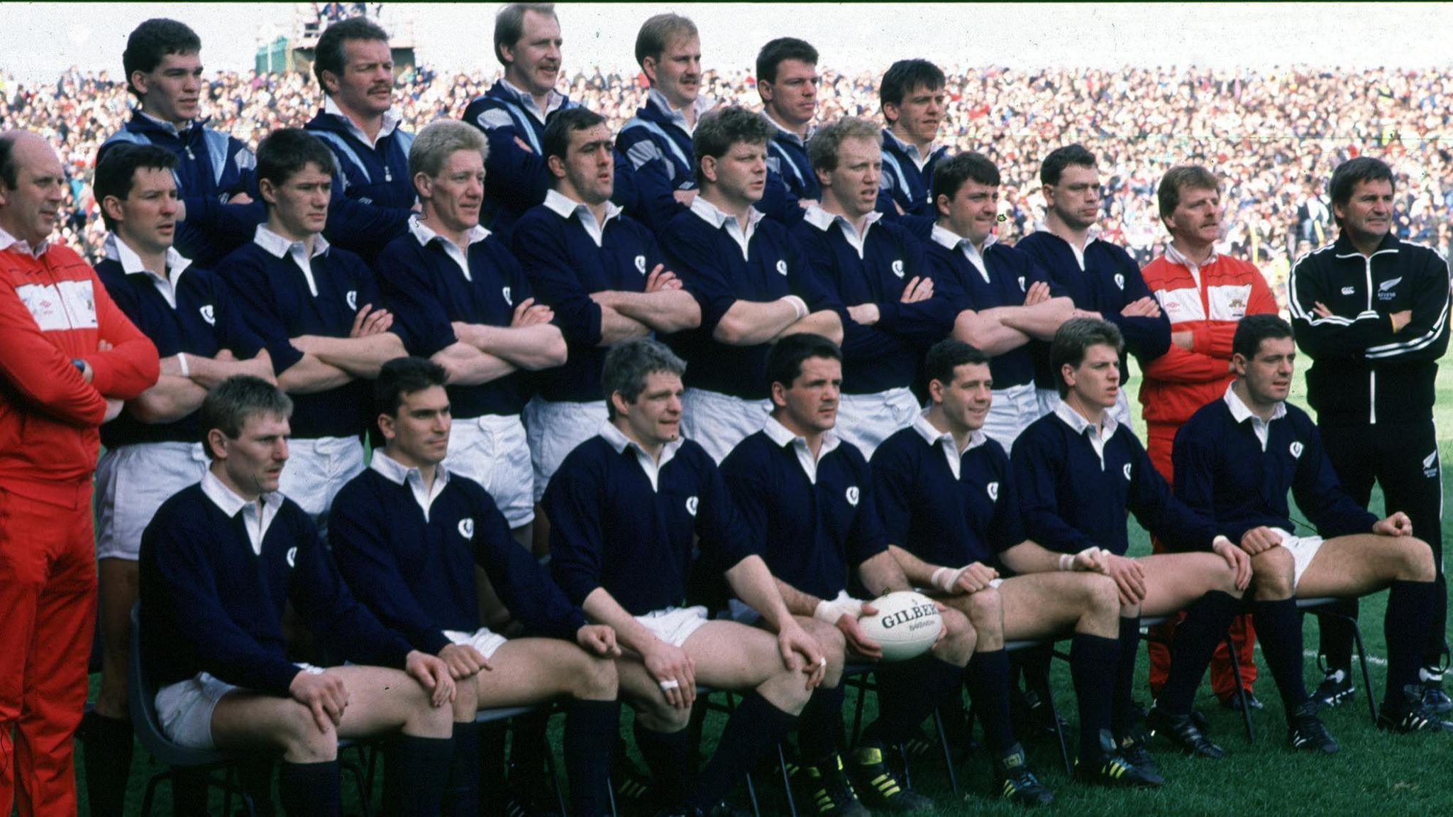 The Scotland team line up before going on to win the grand slam