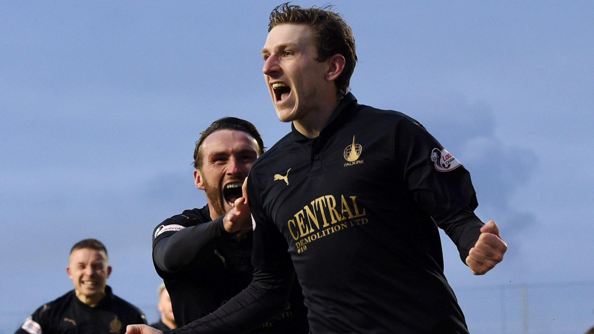 Falkirk players celebrating