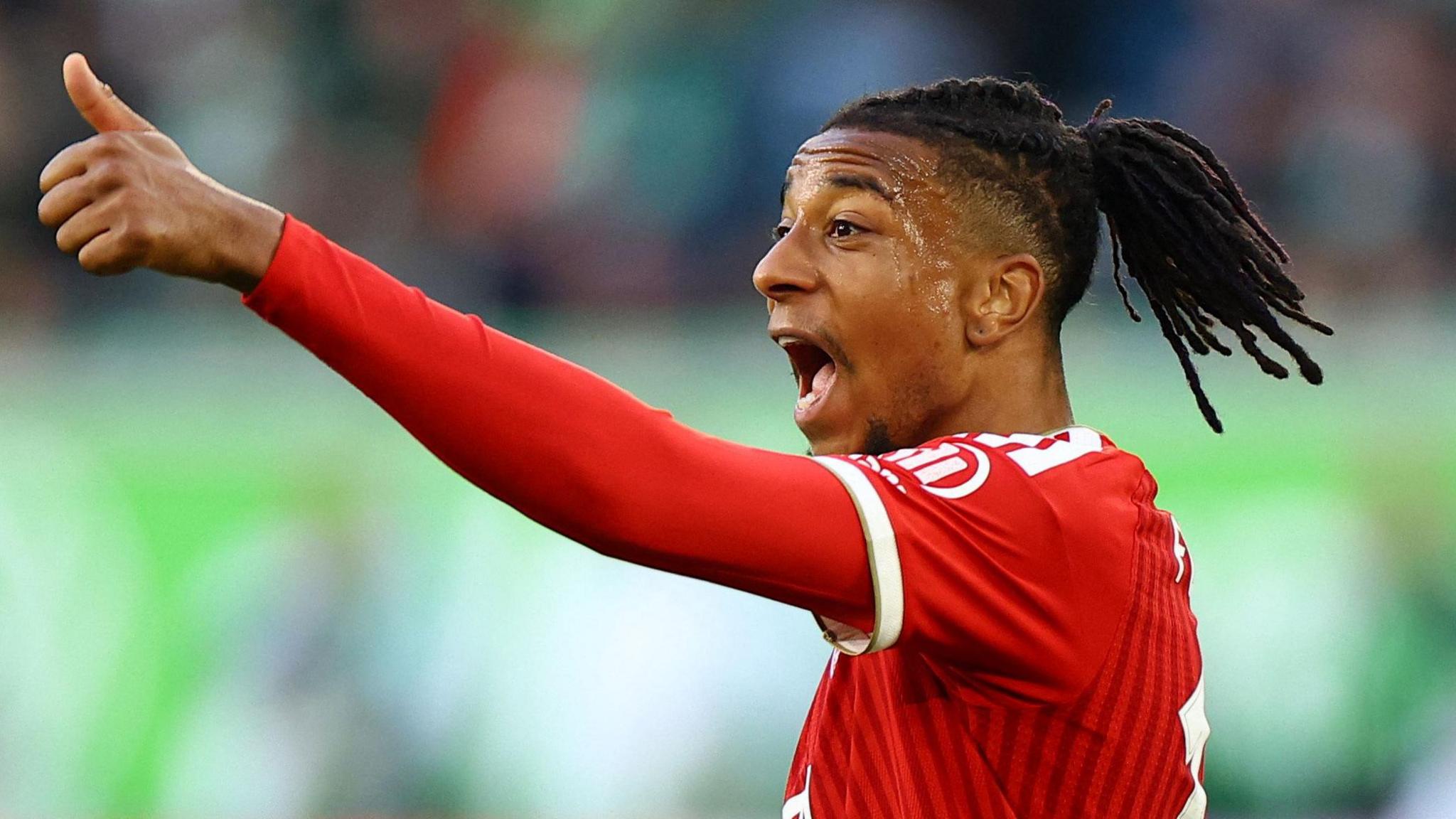 Bayern Munich's Michael Olise celebrates