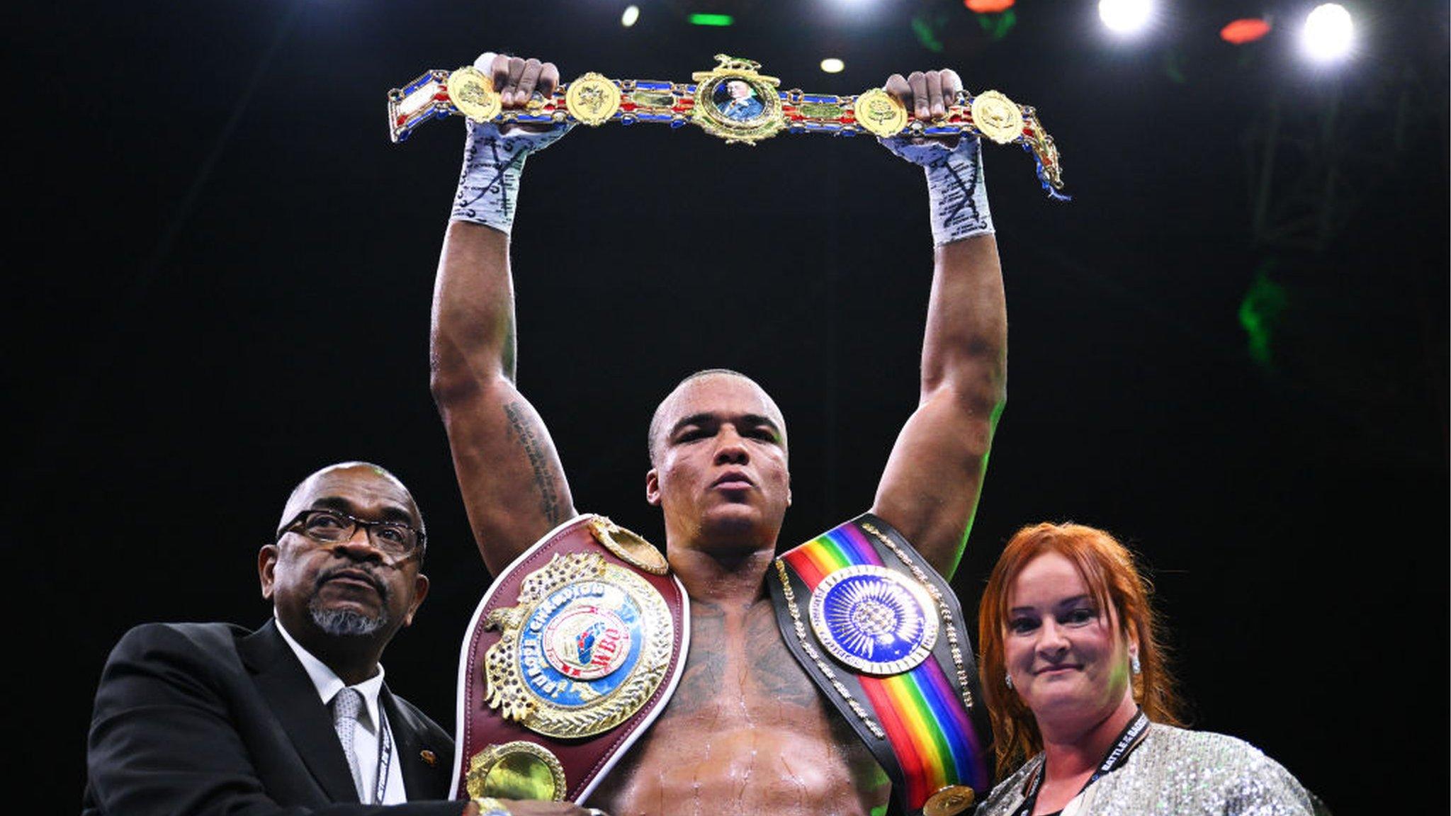 Fabio Wardley with his British heavyweight title