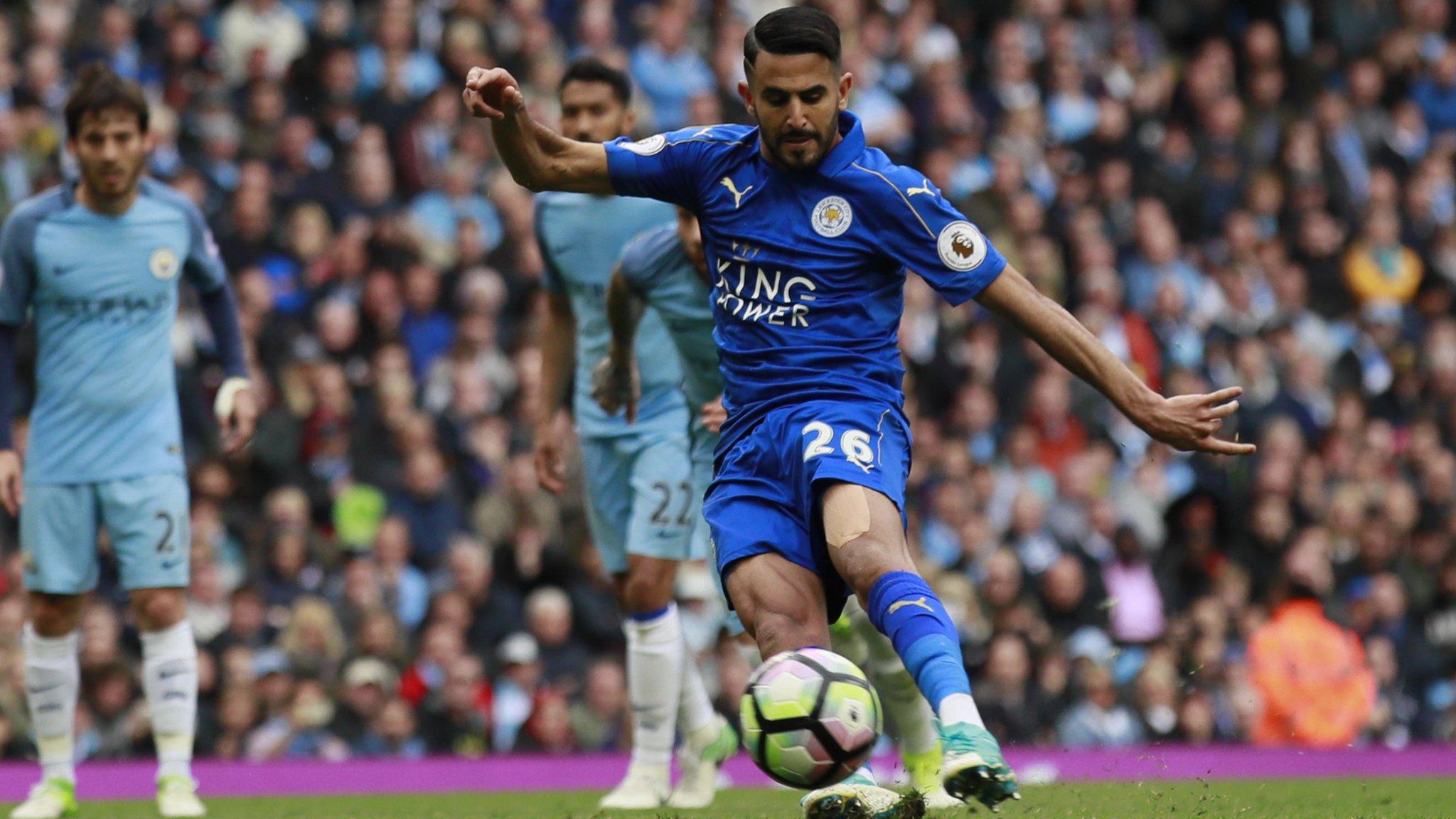 Riyad Mahrez takes a penalty