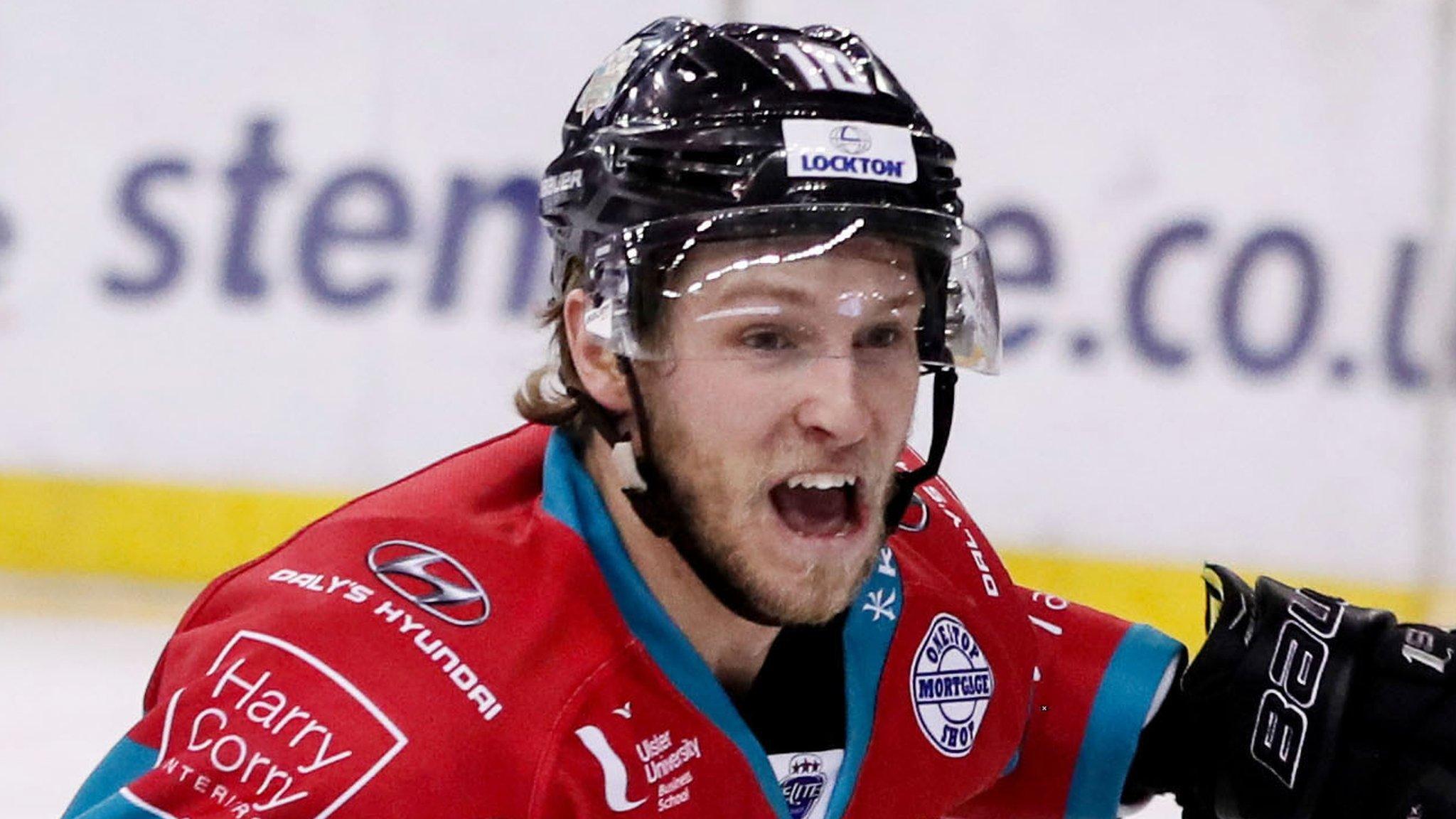 Sebastien Sylvestre celebrates after netting one of Belfast's goals on Wednesday