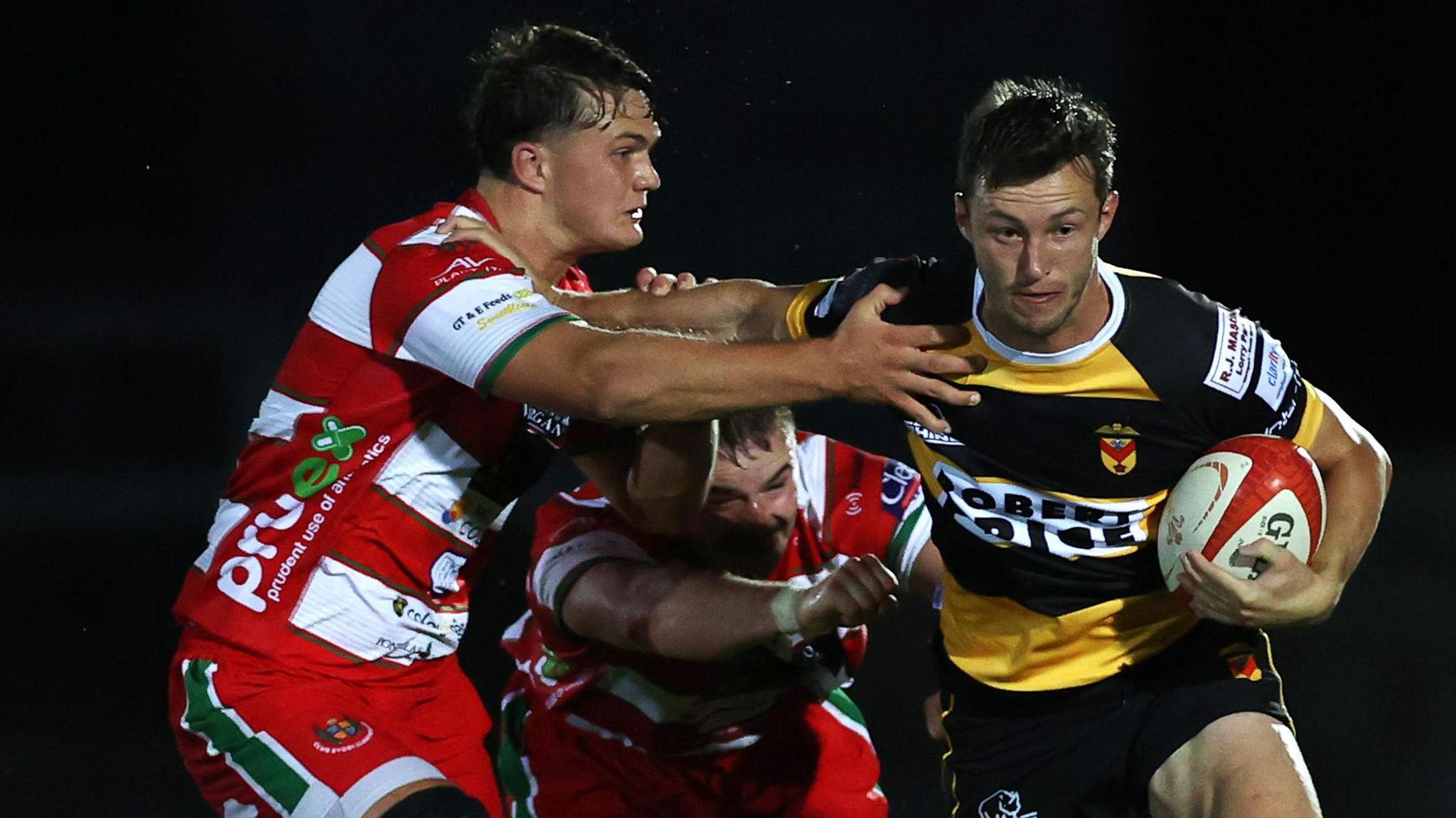 Morgan Williams carries the ball for Newport against Llandovery