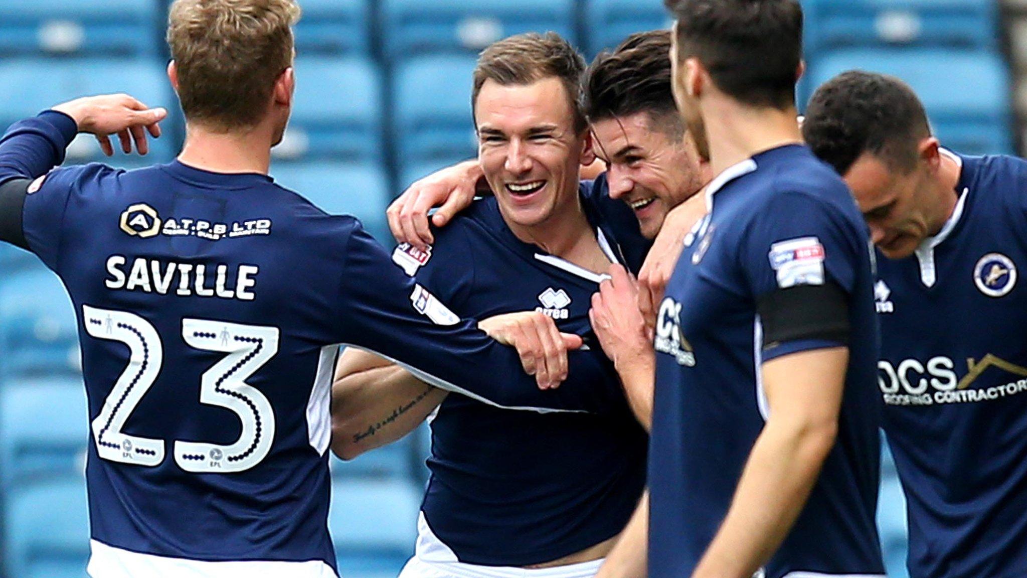 Millwall celebrate Jed Wallace's goal