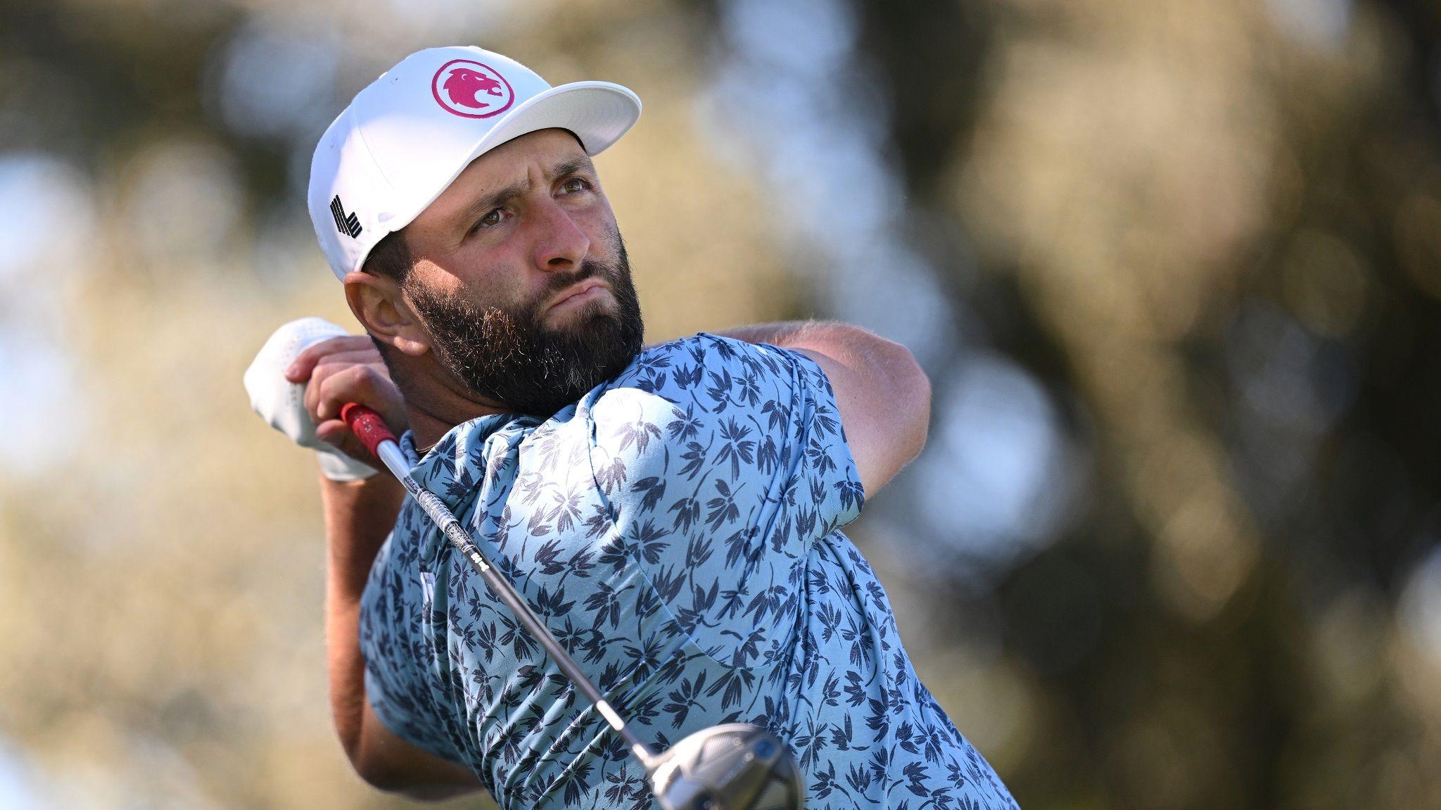 Jon Rahm plays a tee shot at the Spanish Open