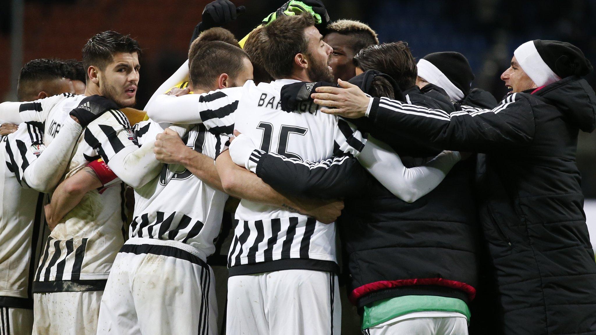 Juventus players celebrate