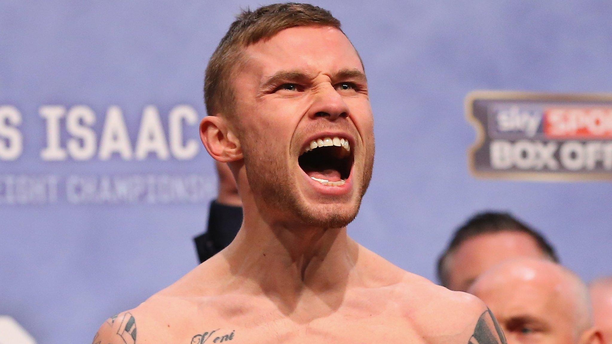 Carl Frampton at Friday's weigh-in at Manchester Arena