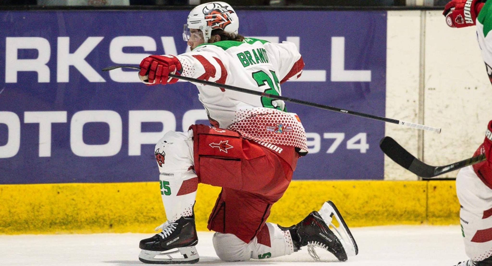 Riley Brandt celebrates scoring