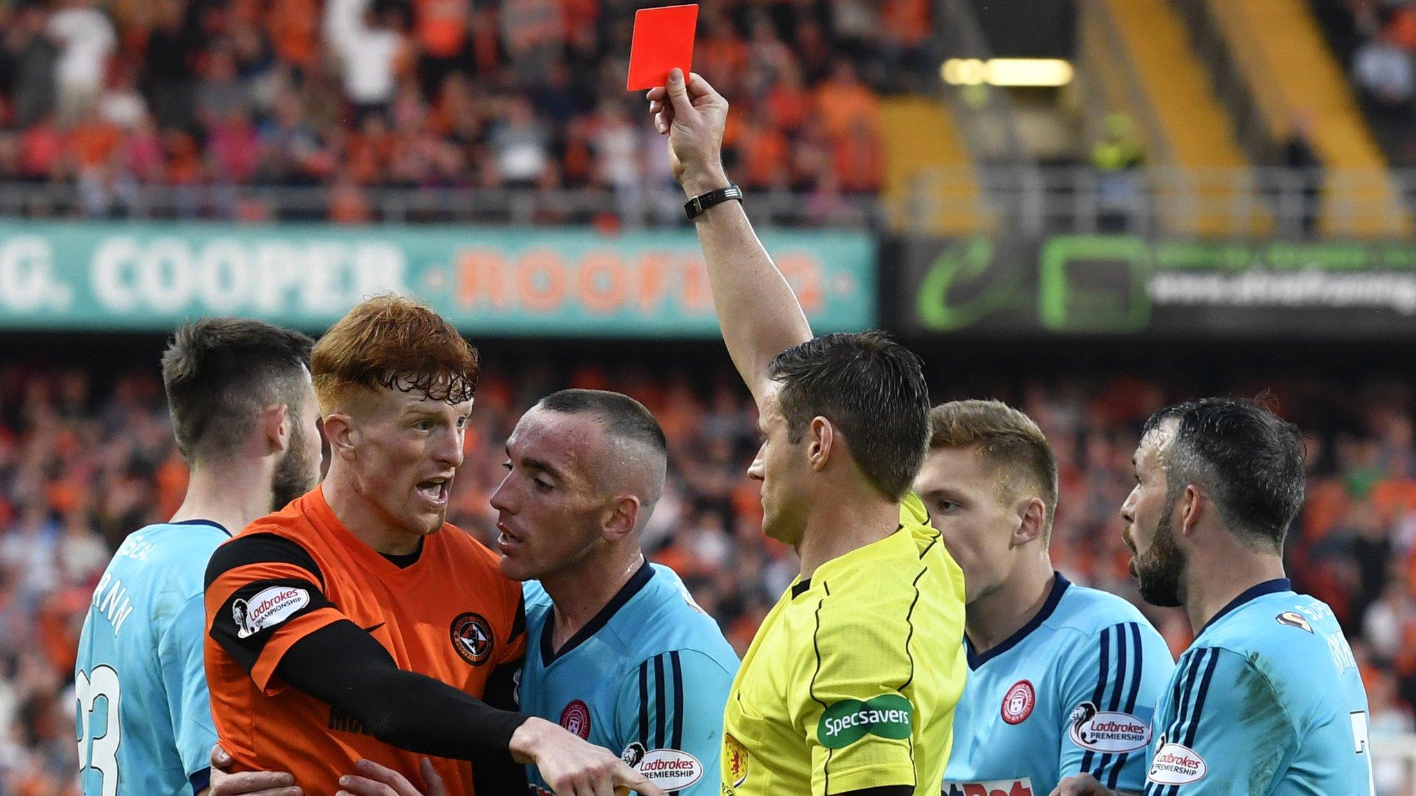 Simon Murray is sent off