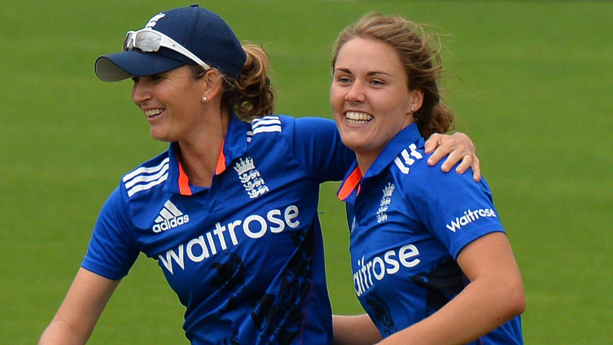 England Women captain Charlotte Edwards (left) with Natalie Sciver