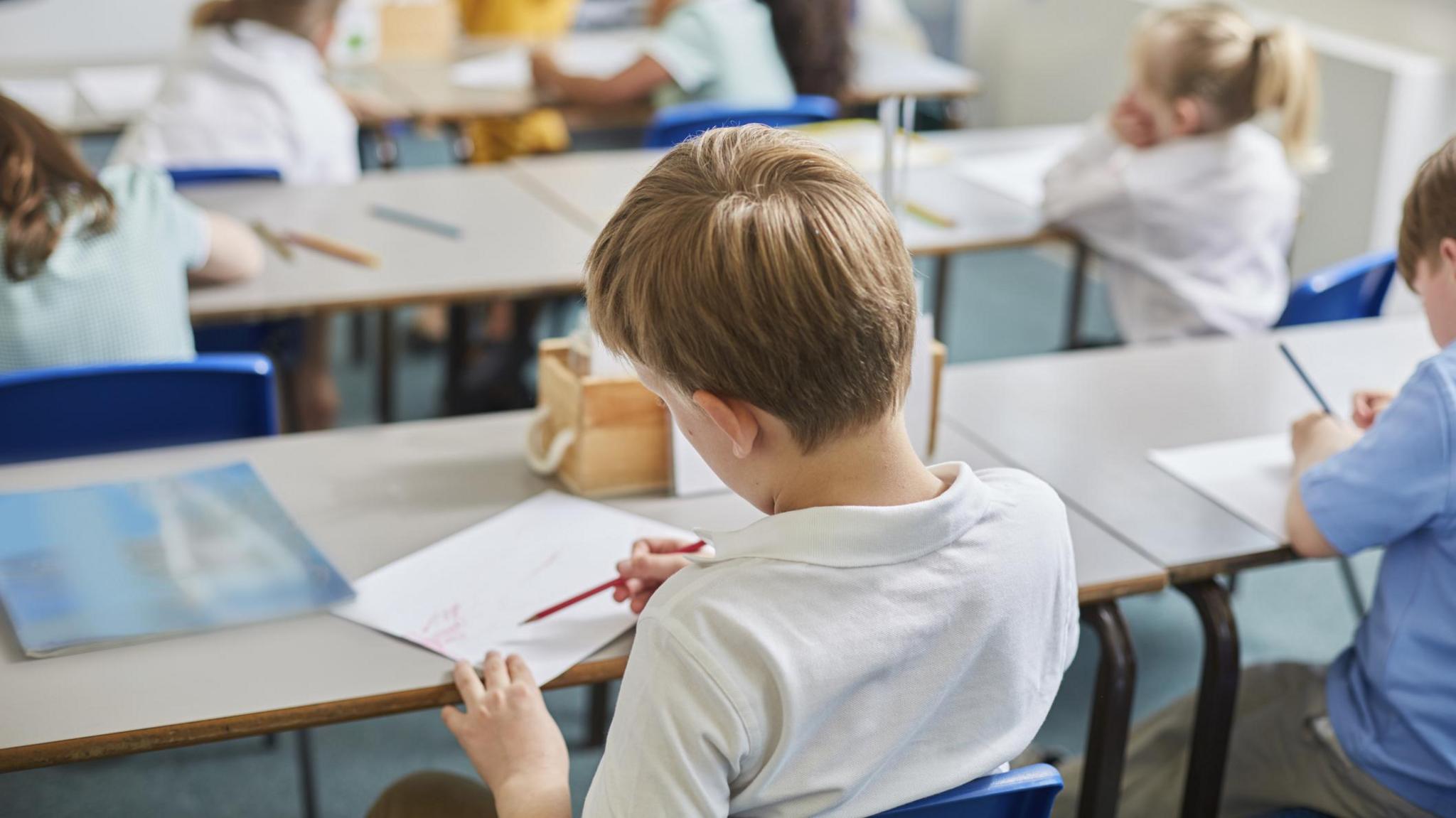 Children at school desks