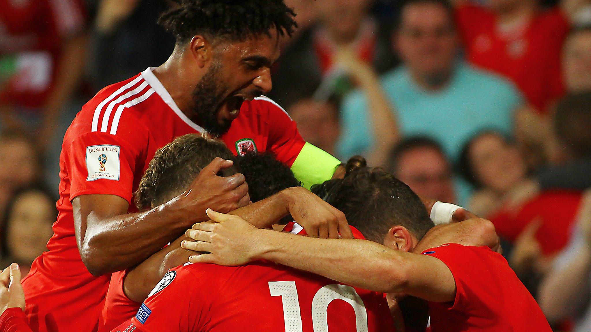 Wales players celebrate