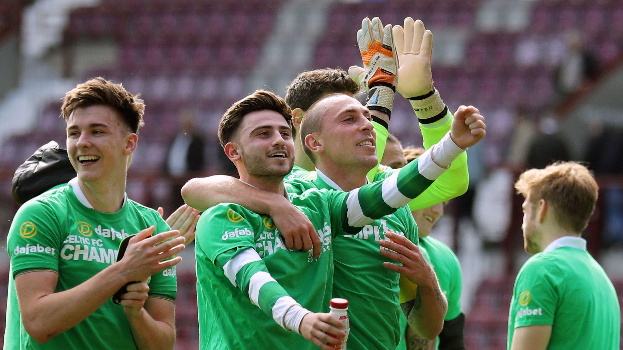 Celtic players celebrate