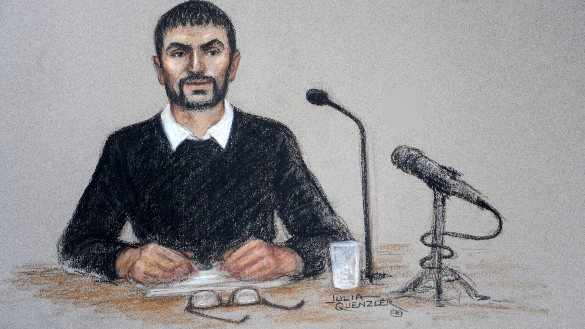 Court sketch of Erol Incedal