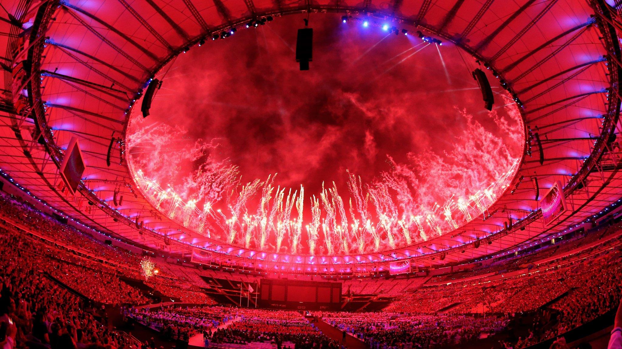 Fireworks inside Maracana