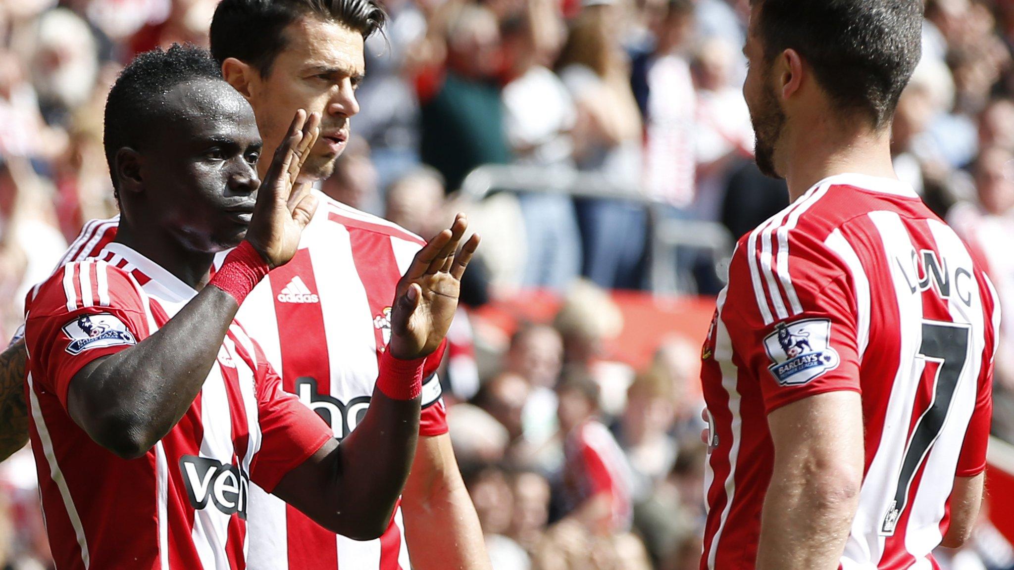 Sadio Mane celebrates his goal