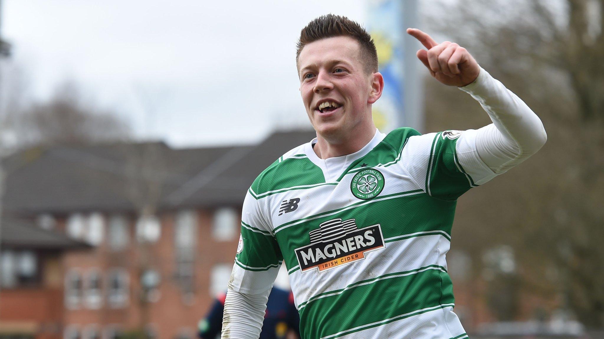 Callum McGregor runs off to celebrate Celtic's second goal