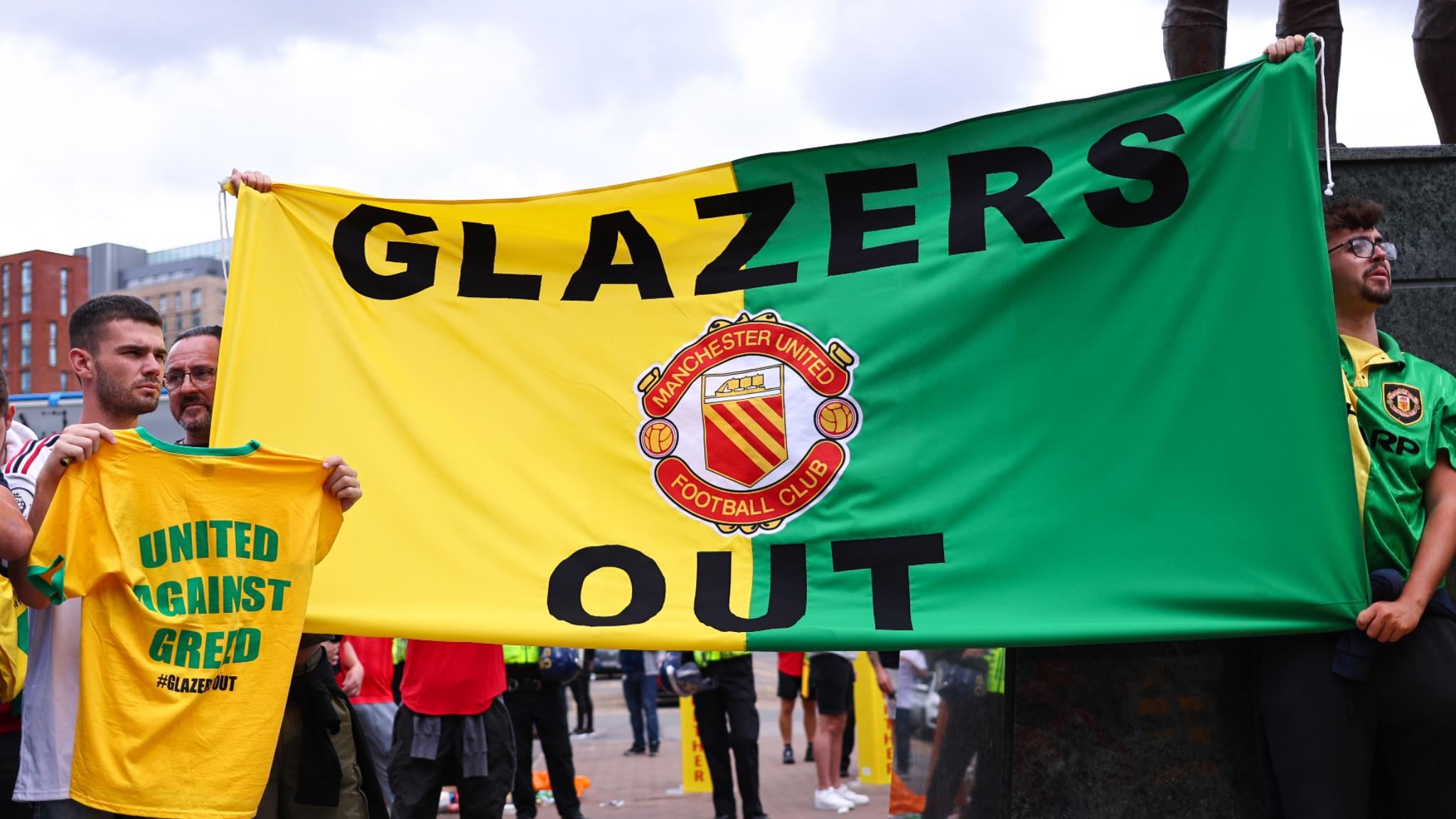 Manchester United protest banner