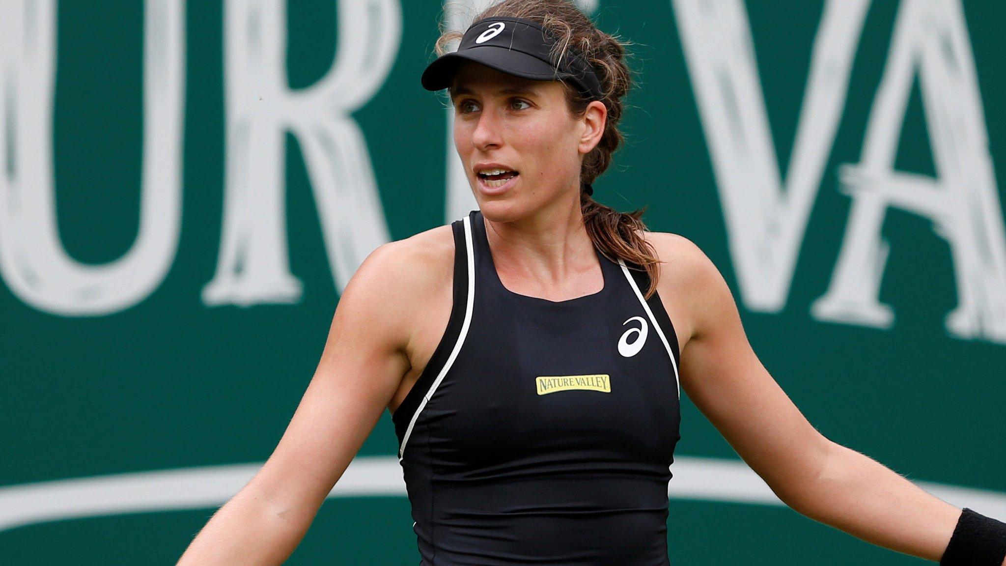 Konta served seven double faults