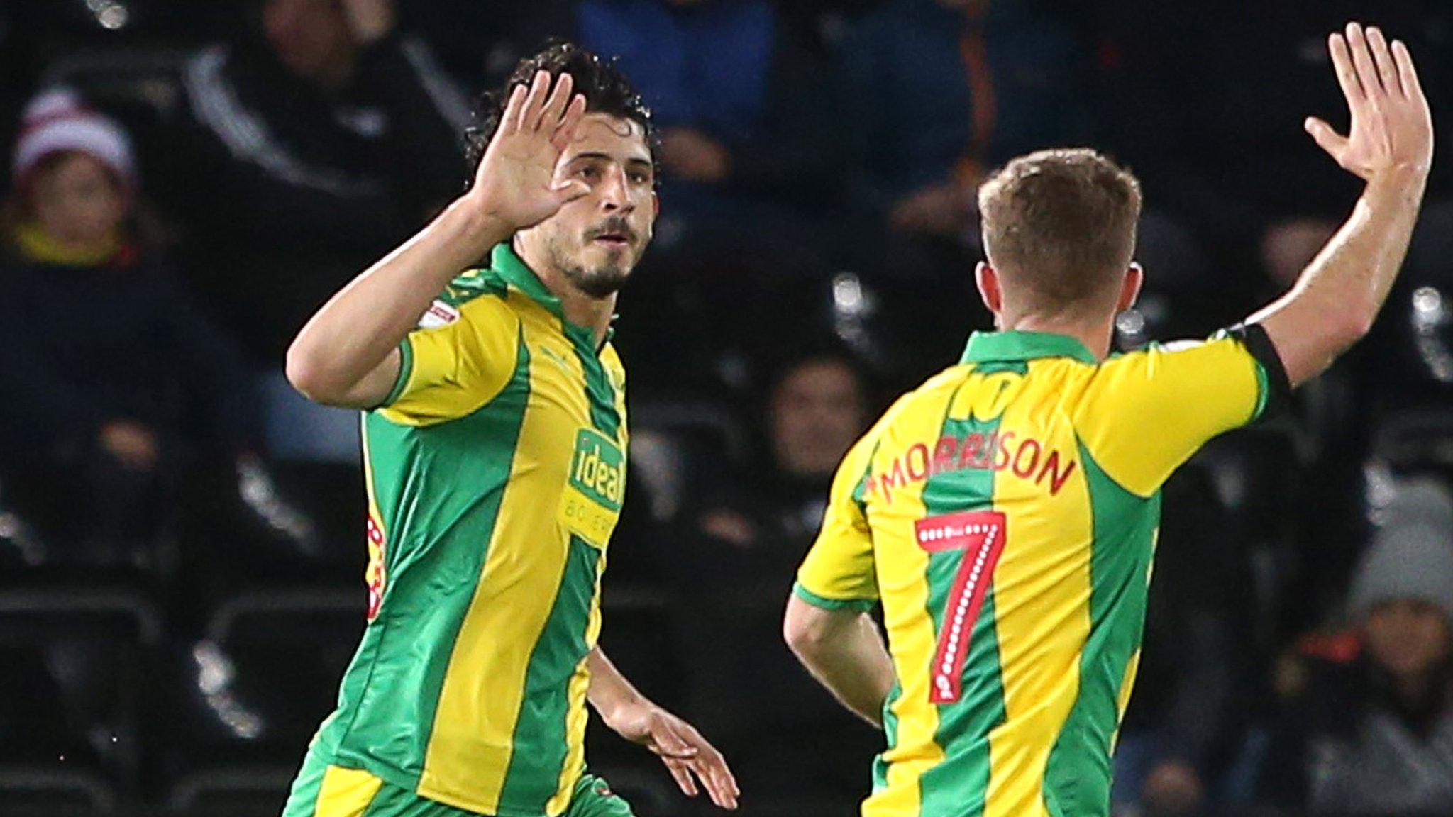 West Brom's Ahmed Hegazi celebrates
