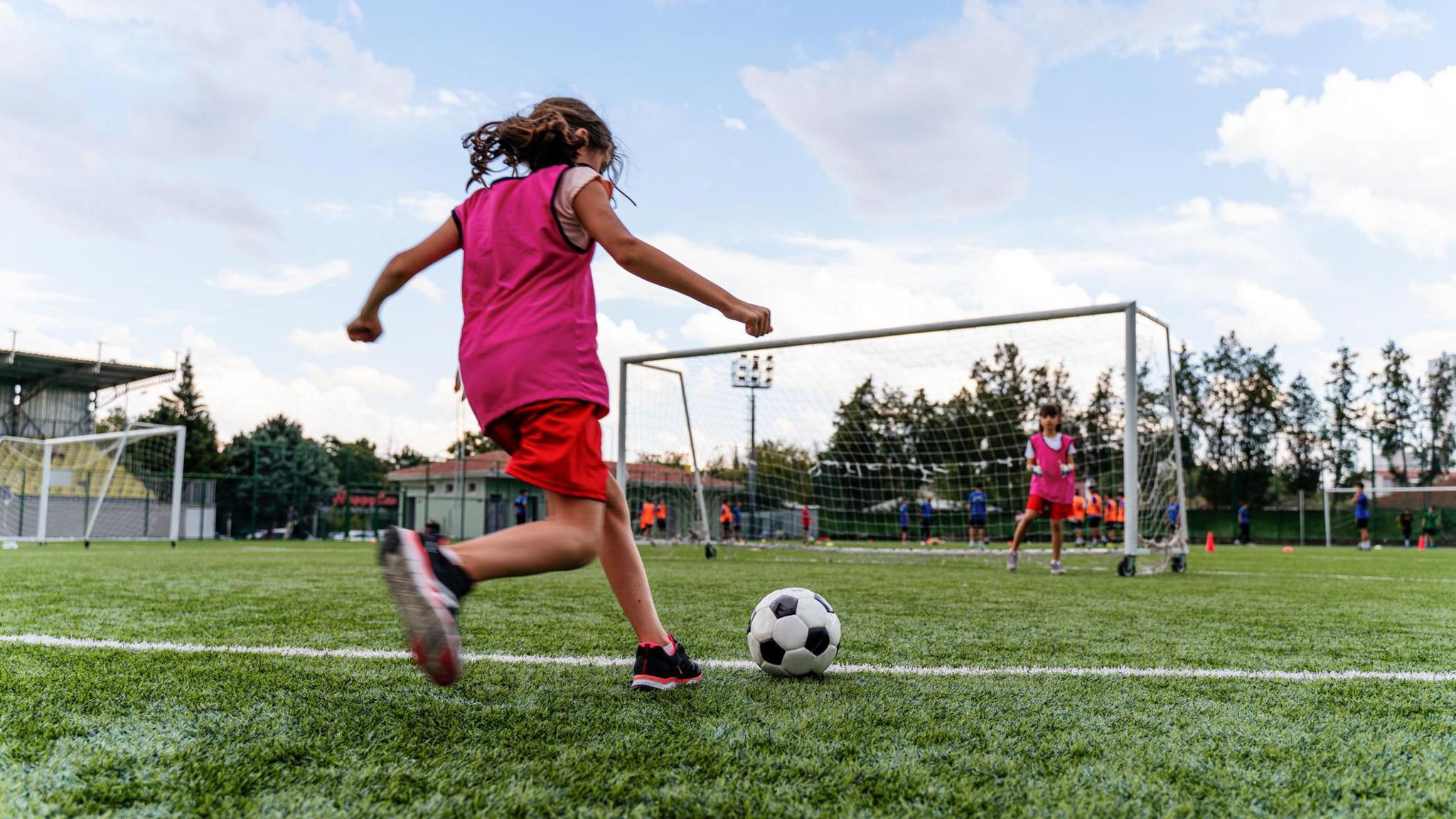 Children playing football