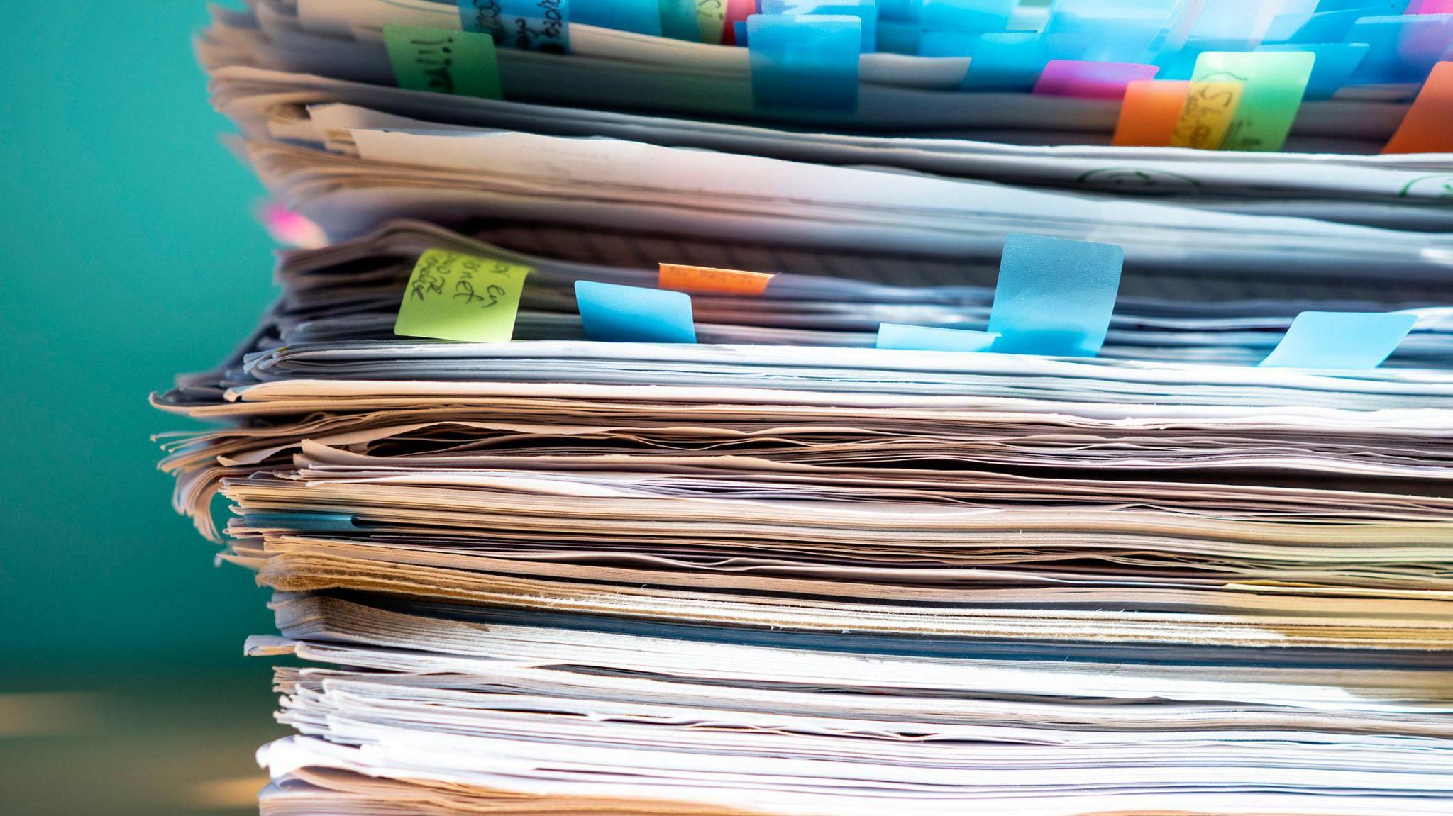 A generic picture of papers and files 