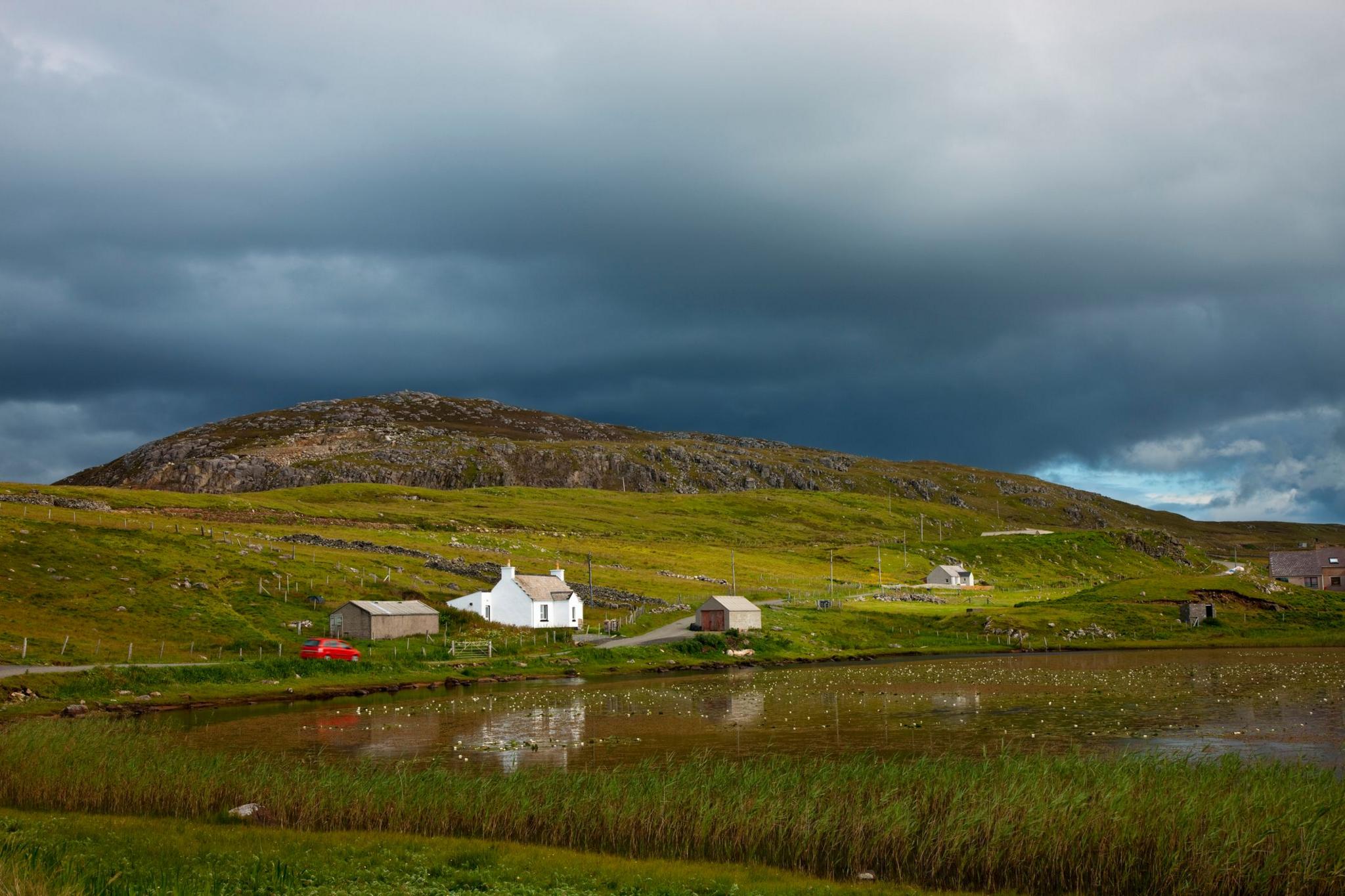 A landscape showing remote crofting land on the Isle of Lewis