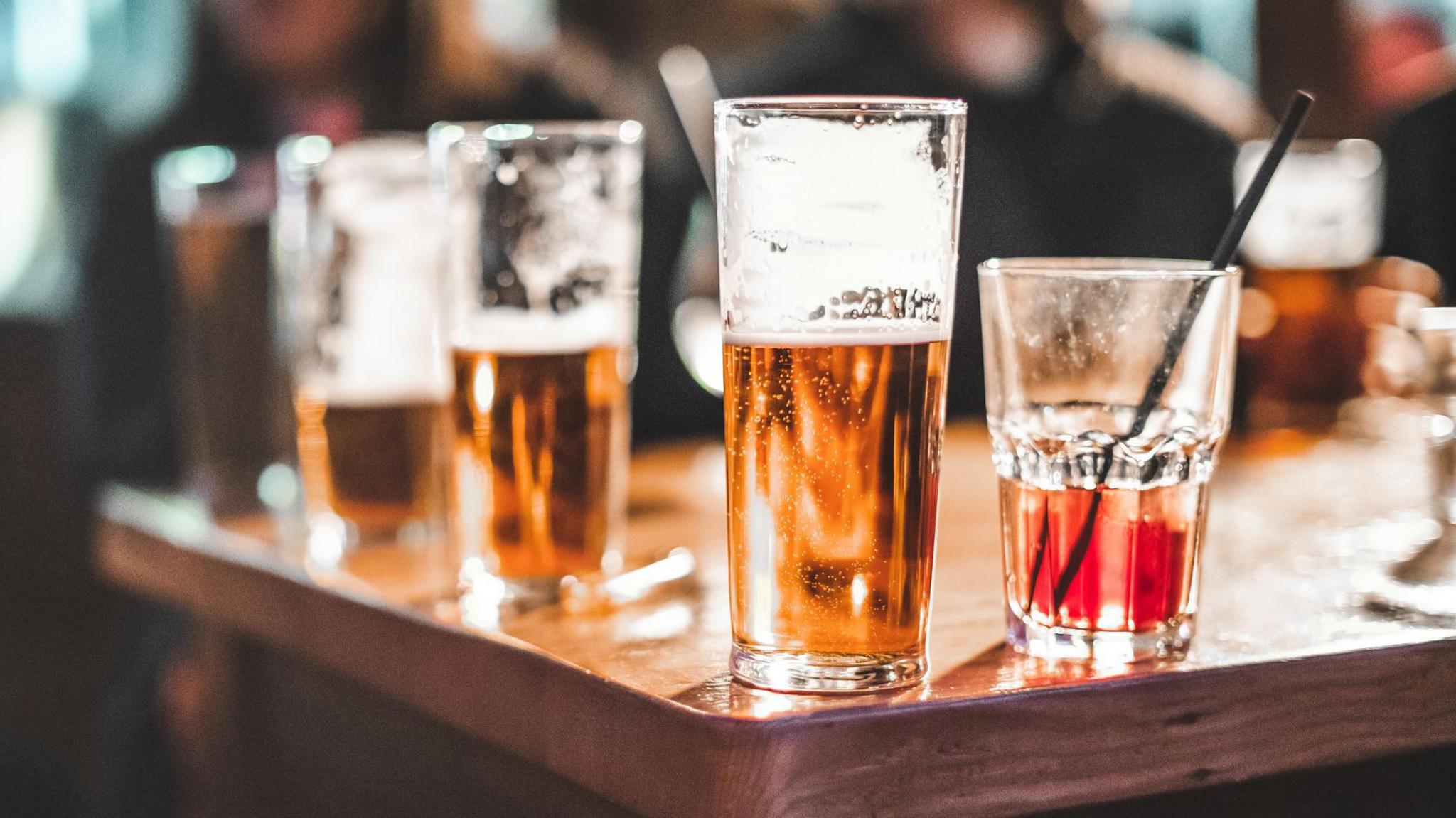 Close-up of drinks on a table