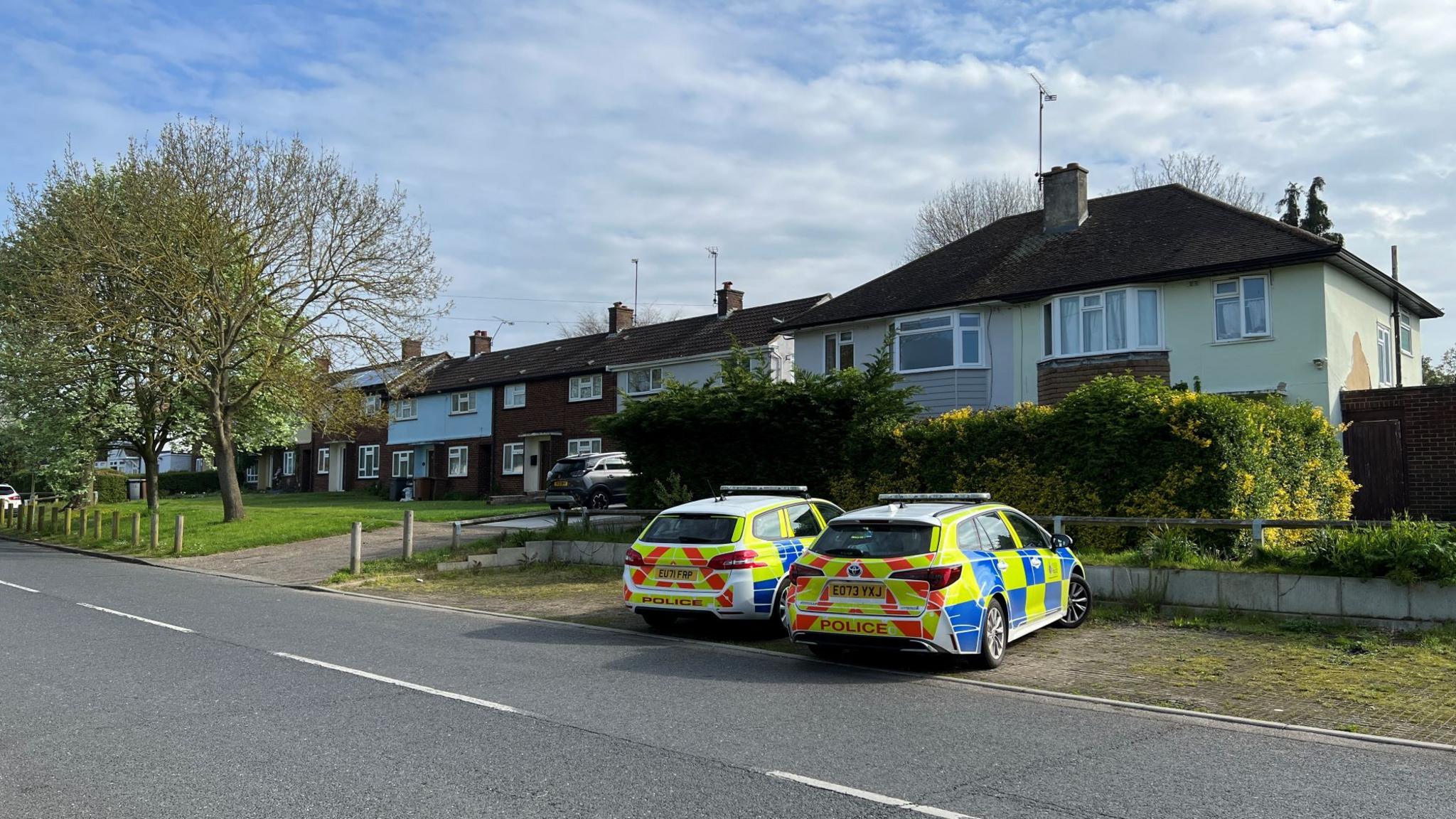 Police cars parked in Avon Road