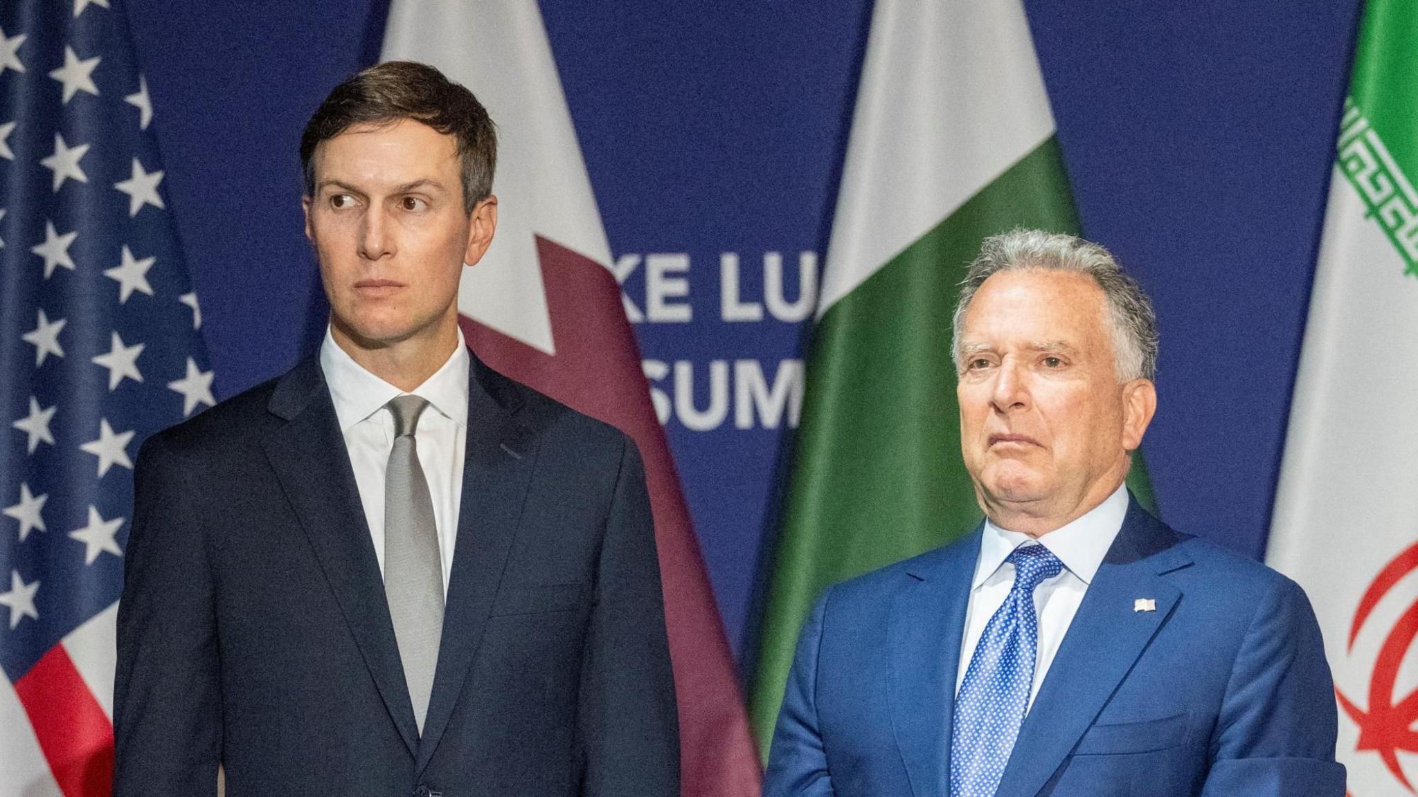 File photo showing Jared Kushner (L) and Steve Witkoff (R) at US-Iran talks at the Buergenstock resort in Obbuergen, near Lucerne, Switzerland (21 June 2026)