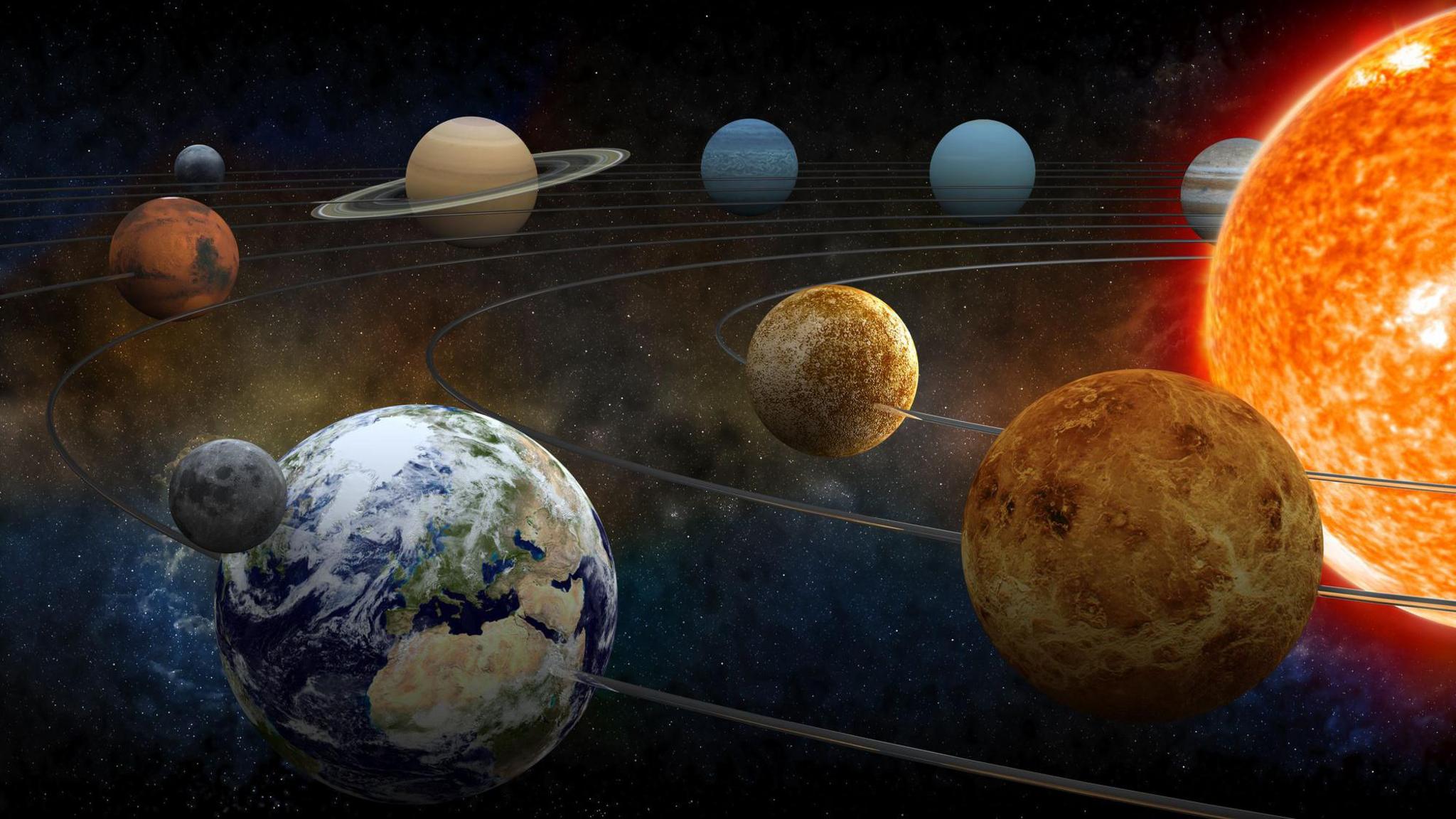 The solar system.