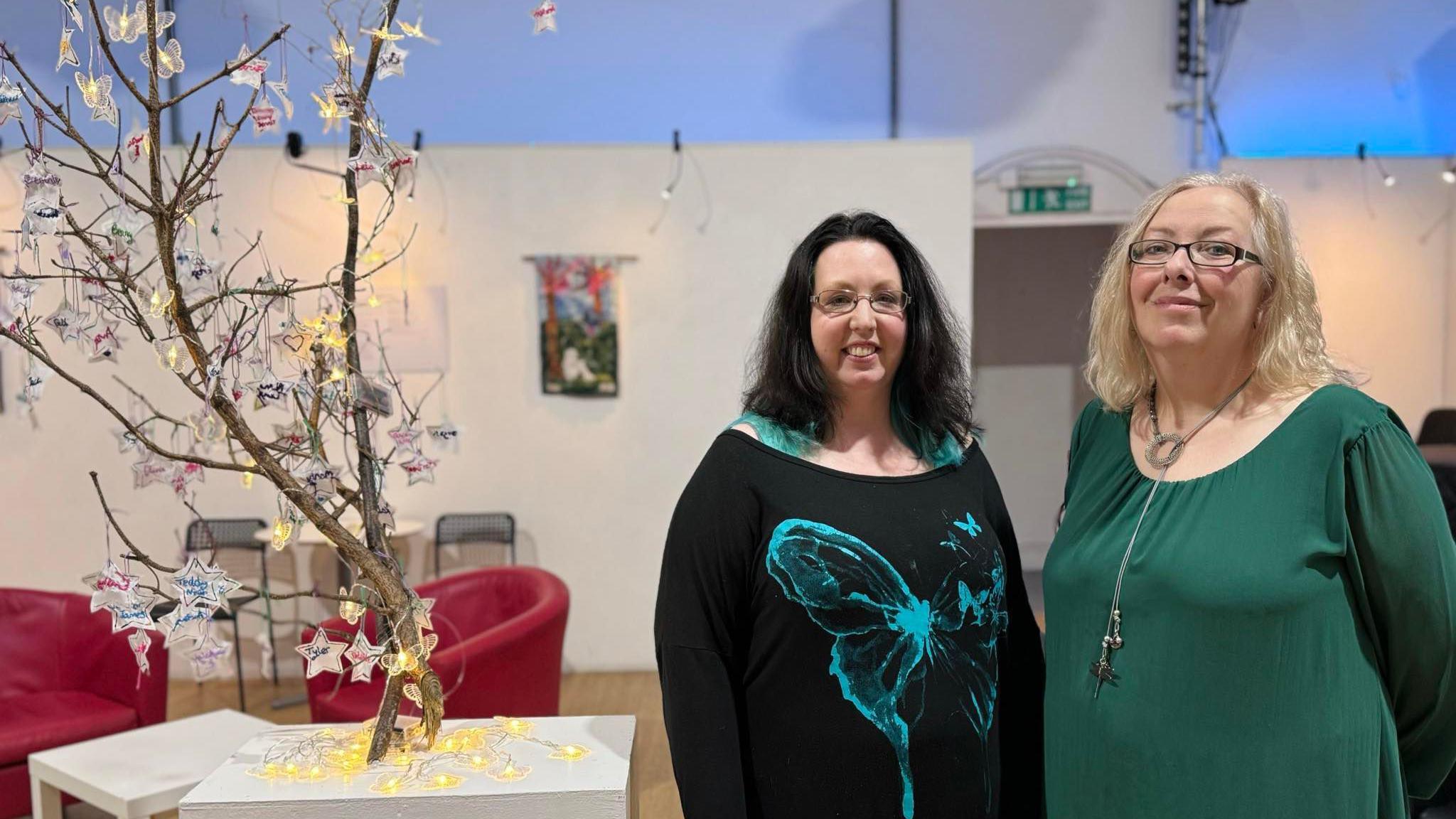 Mel Scott and Sarah Jay Hargreaves at the exhibition