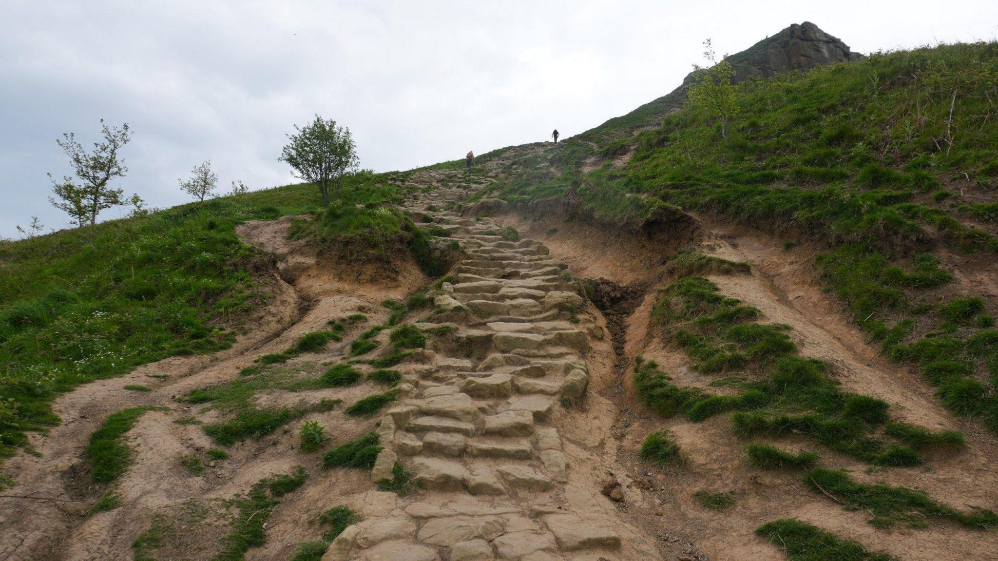 Close up of the main path showing the extent of the damage