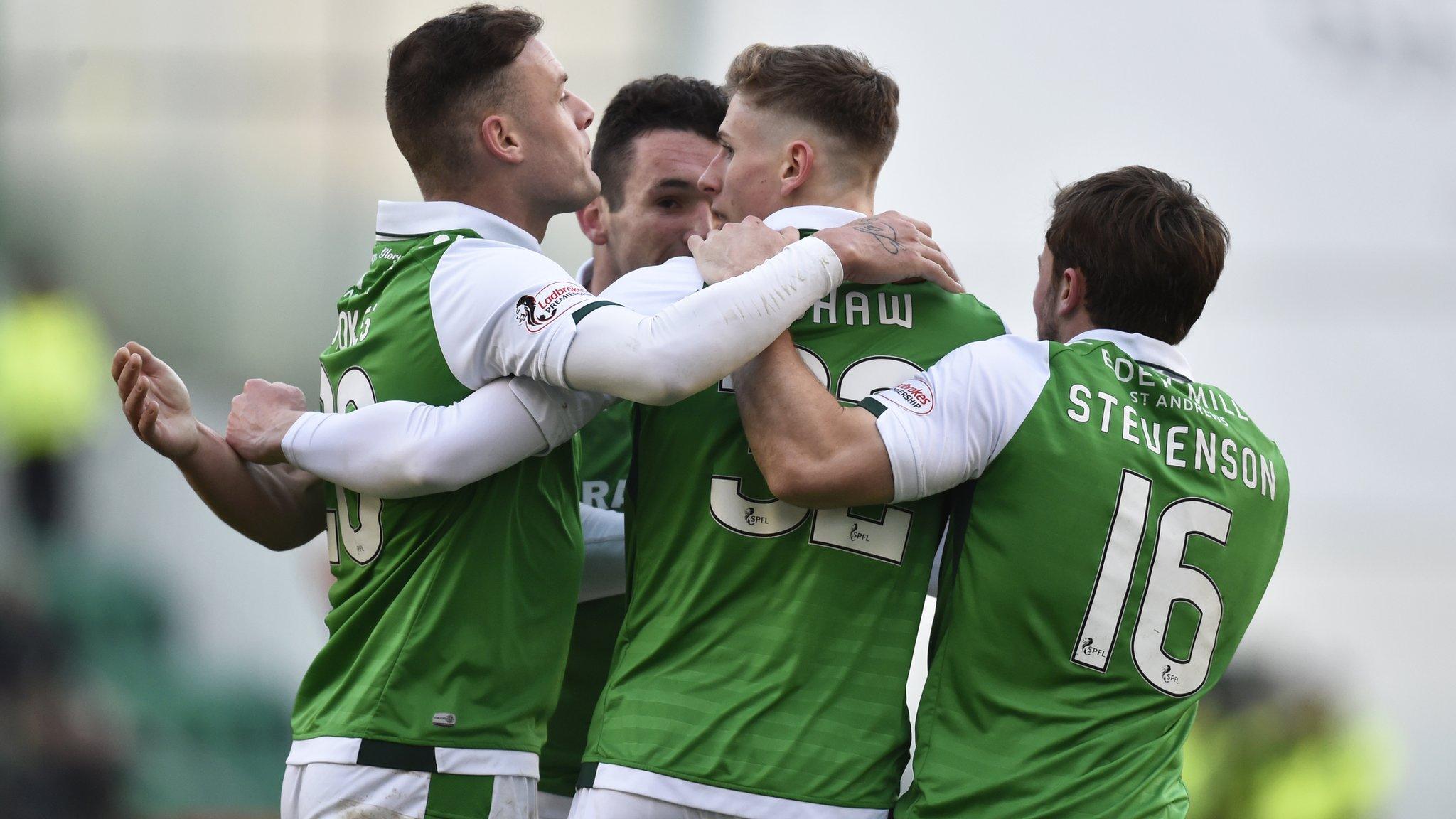 Hibs celebrate