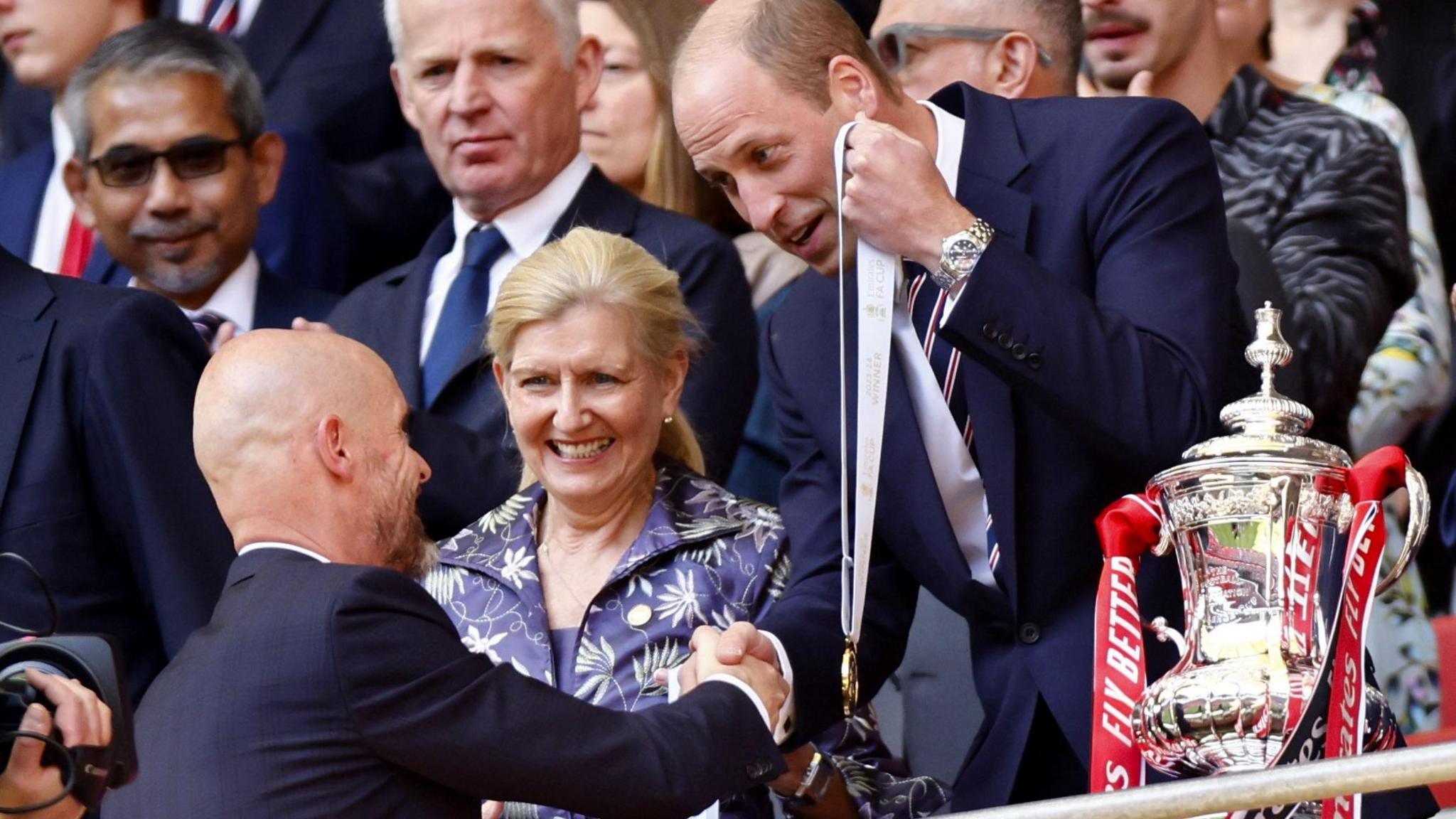 Prince William presented the FA Cup to Manchester Utd last month