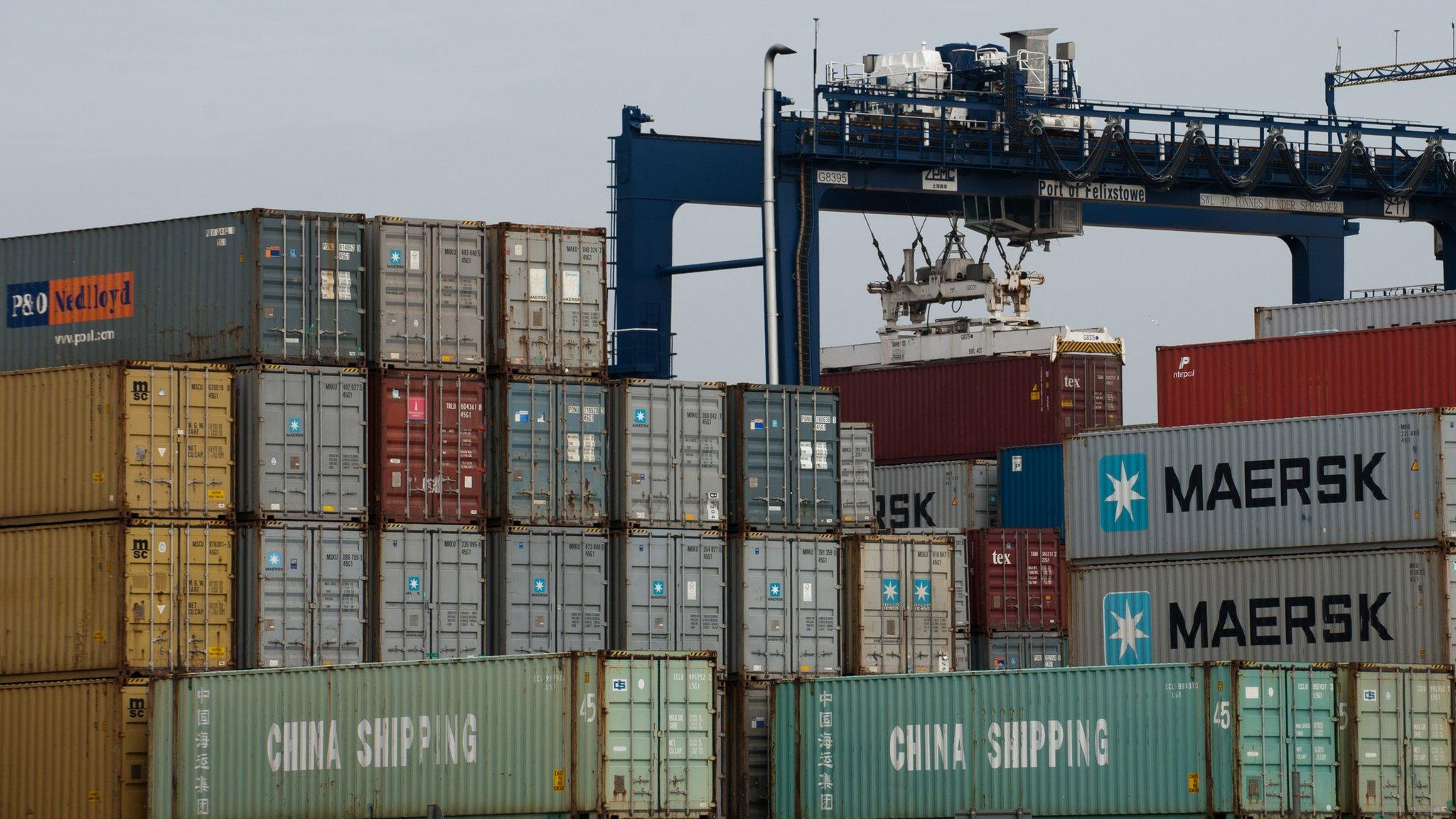 Containers at Felixstowe