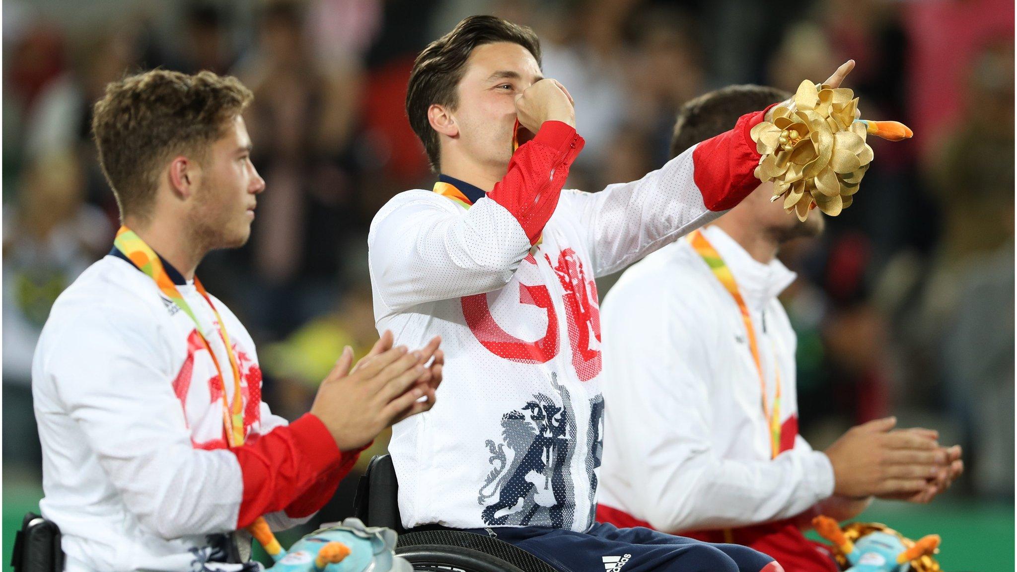 Gordon Reid and Alfie Hewett on the podium in Rio