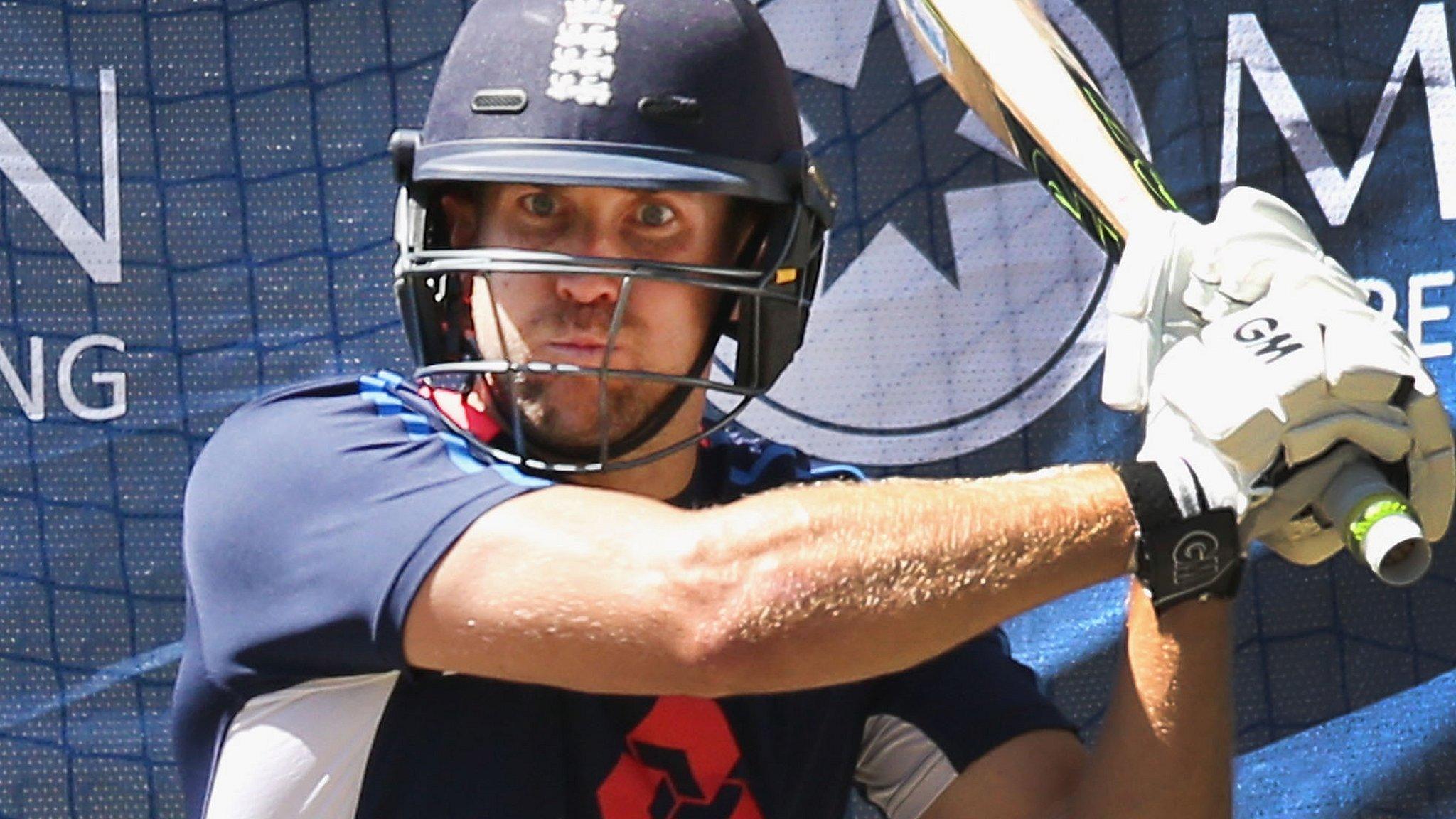 Dawid Malan bats in the nets for England