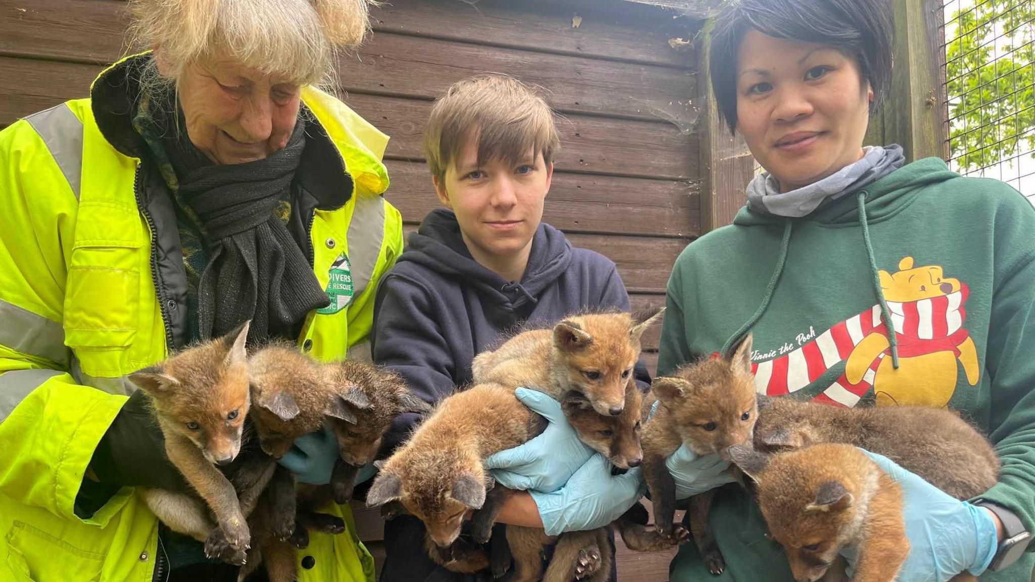 Rosie Catford along with Emily Baxter an animal care assistant 