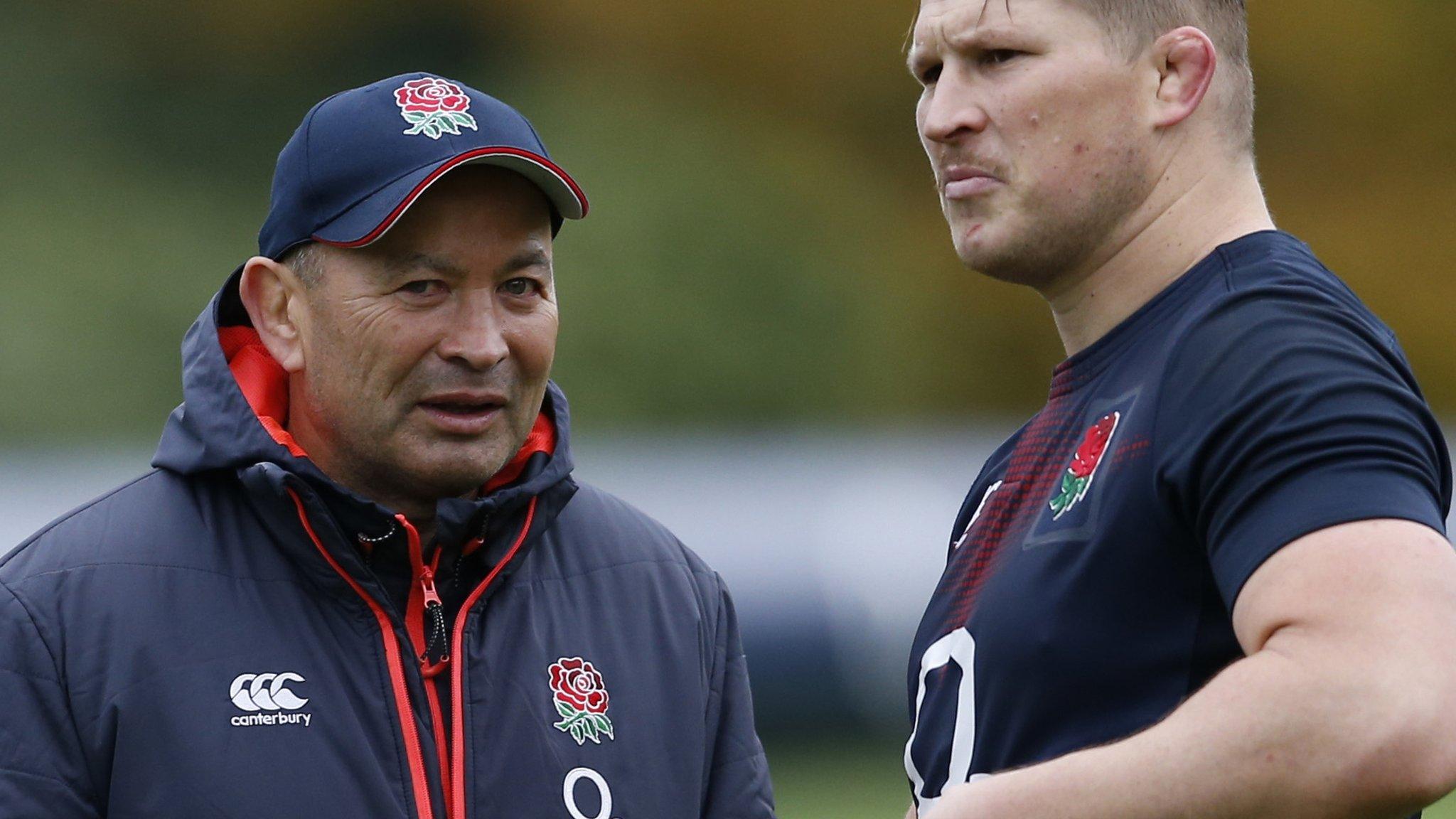 England head coach Eddie Jones with captain Dylan Hartley