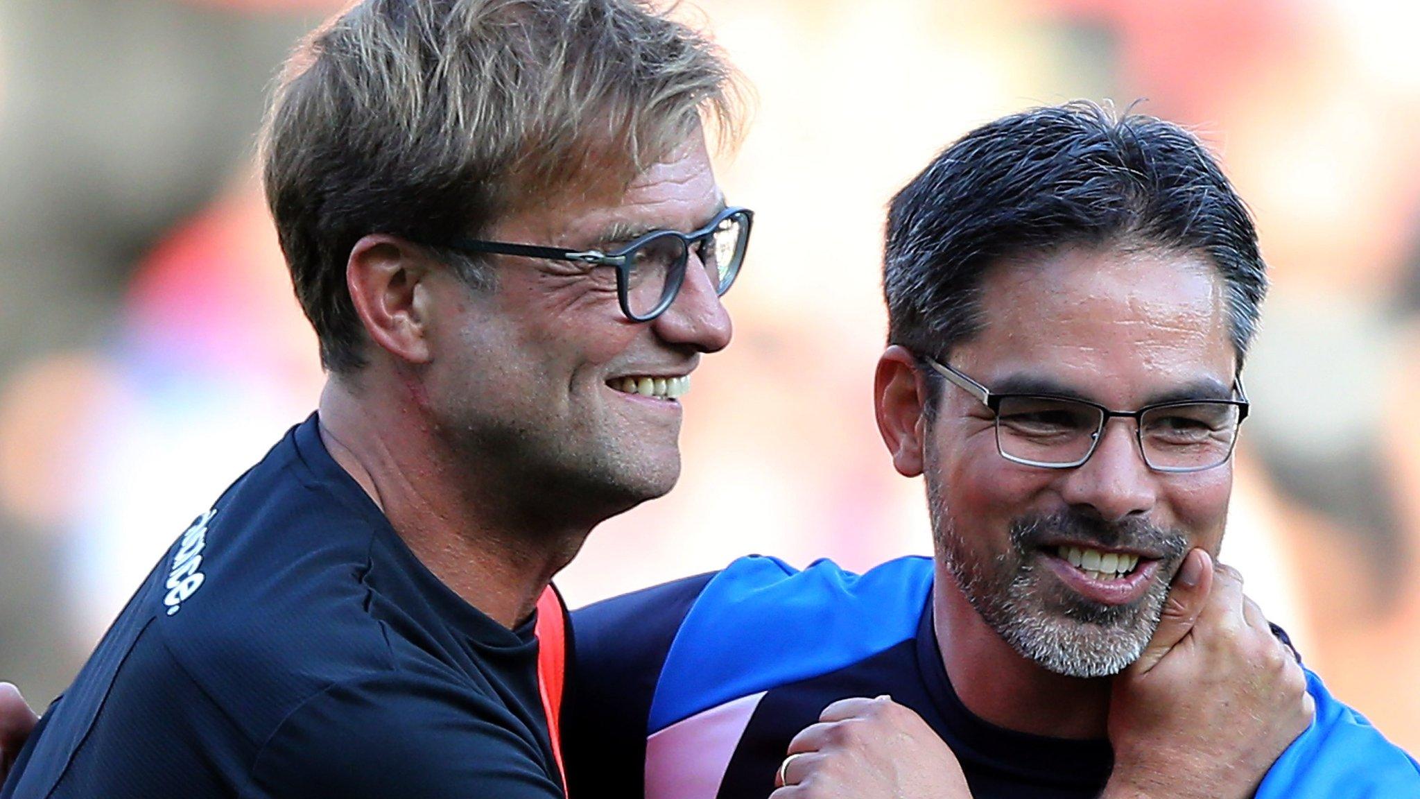 Liverpool manager Jurgen Klopp and Huddersfield boss David Wagner