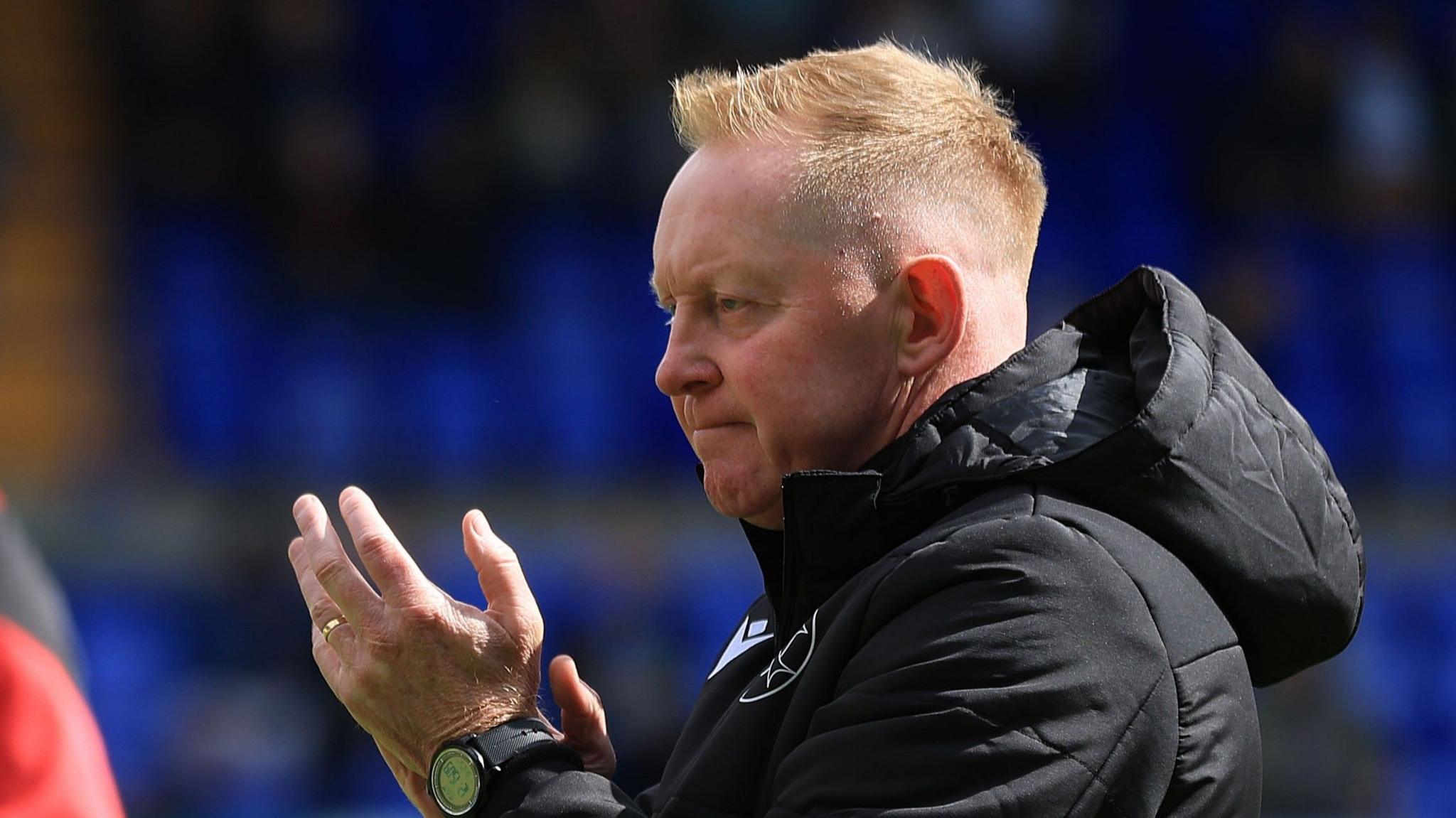 Gary Waddock on the sidelines as Walsall assistant head coach