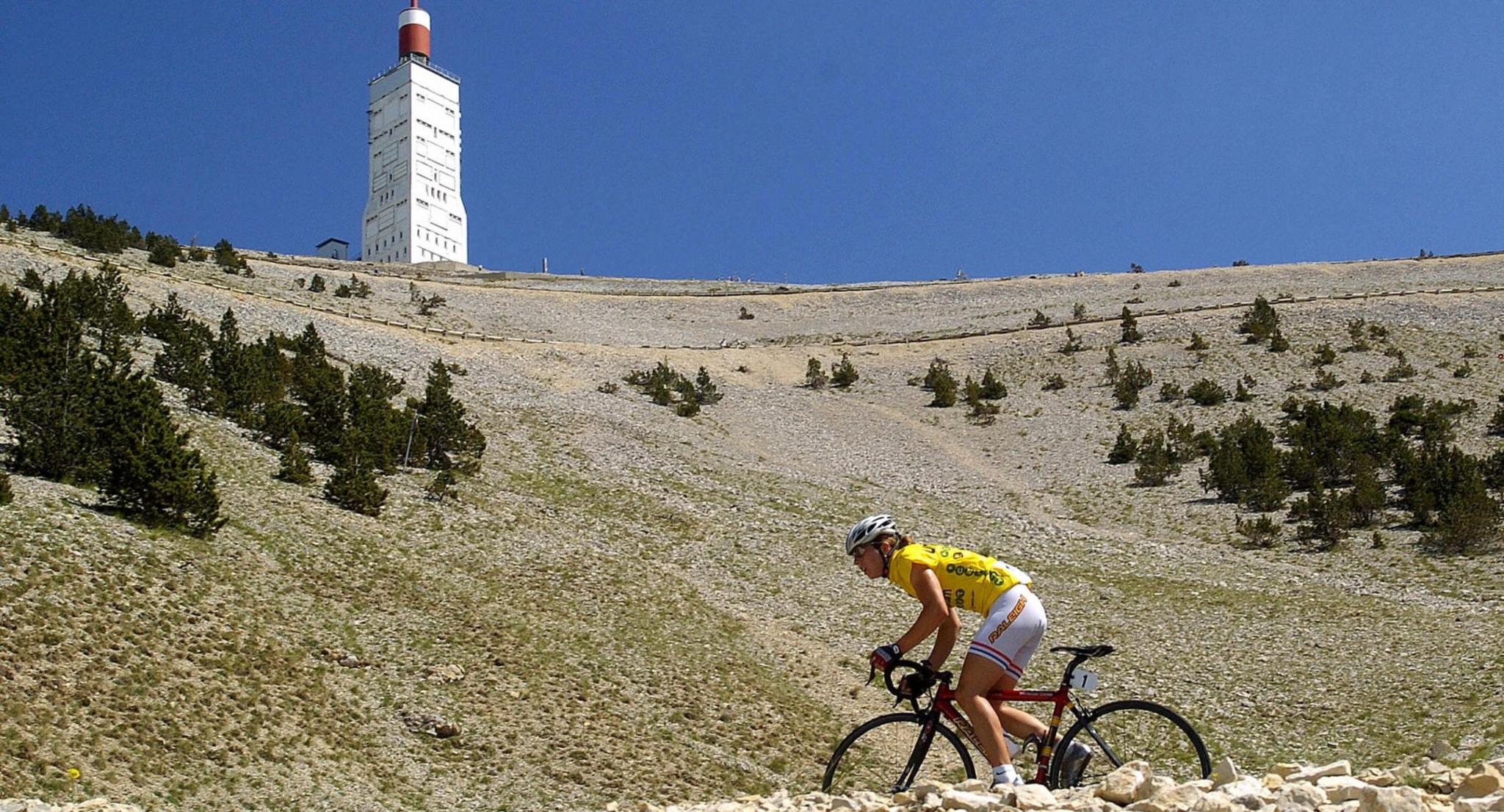 Nicole Cooke rides the legendary Mont Ventoux climb