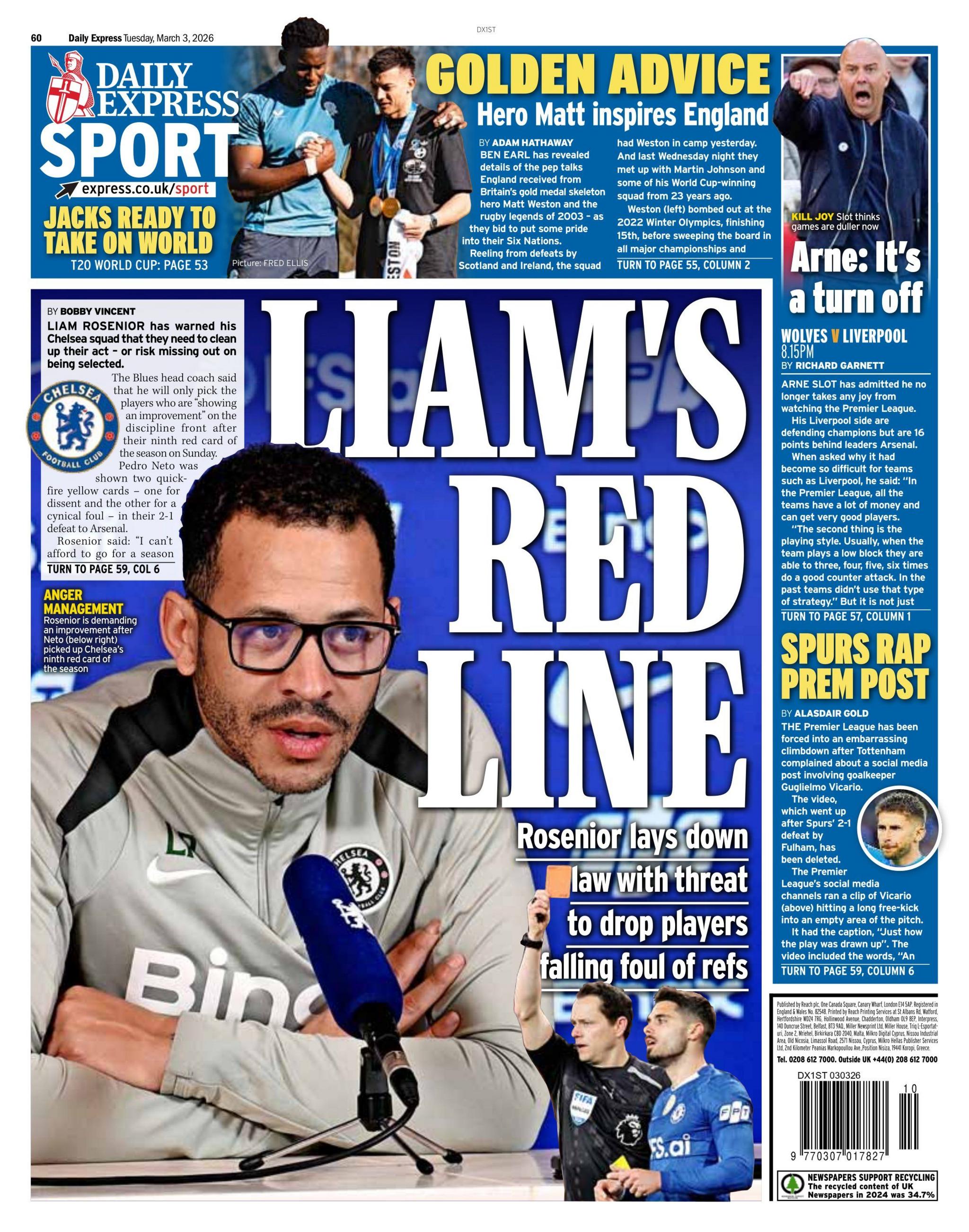 Daily Express back page