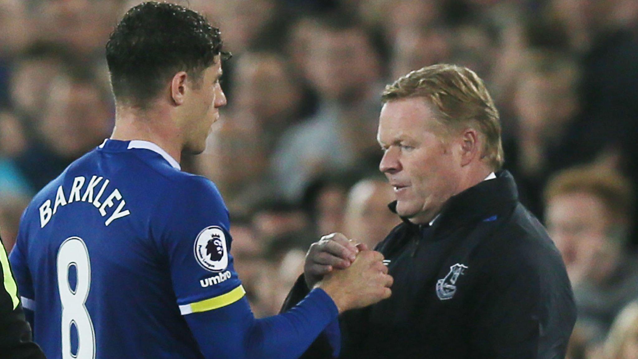 Everton midfielder Ross Barkley (left) and Ronald Koeman