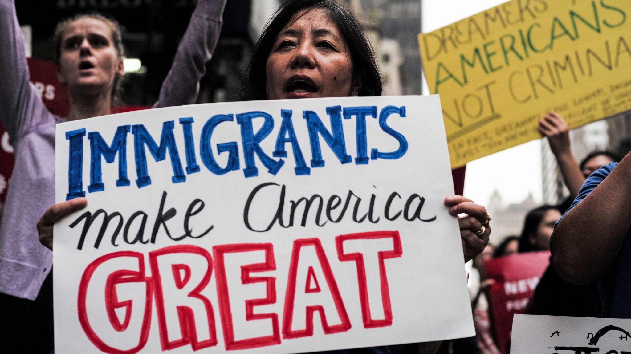 Protesters near the Trump Tower in New York