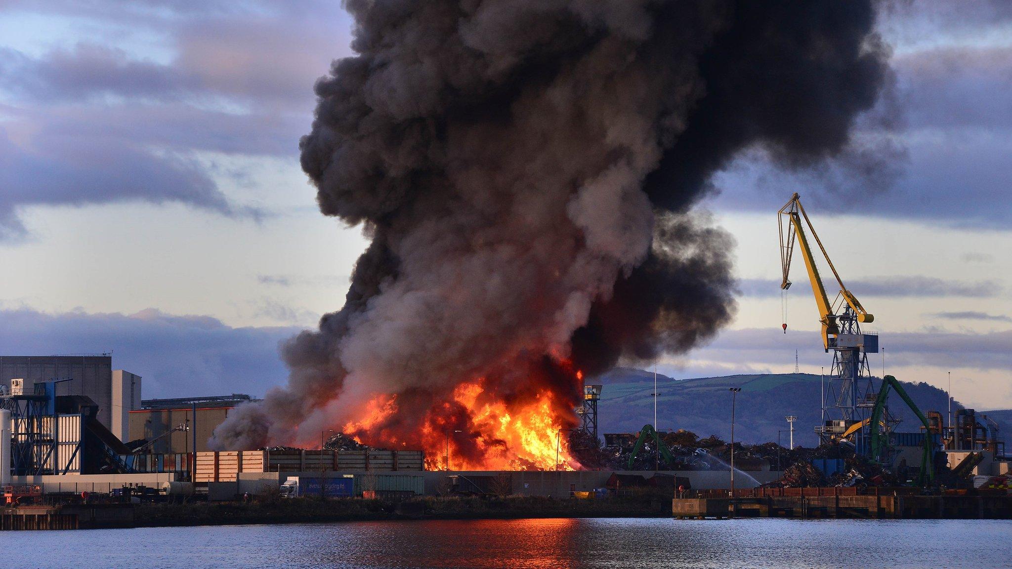 Fire in Belfast Harbour estate