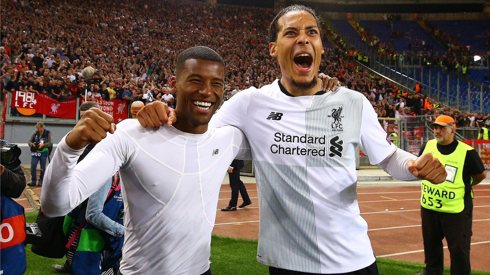 Liverpool players celebrate