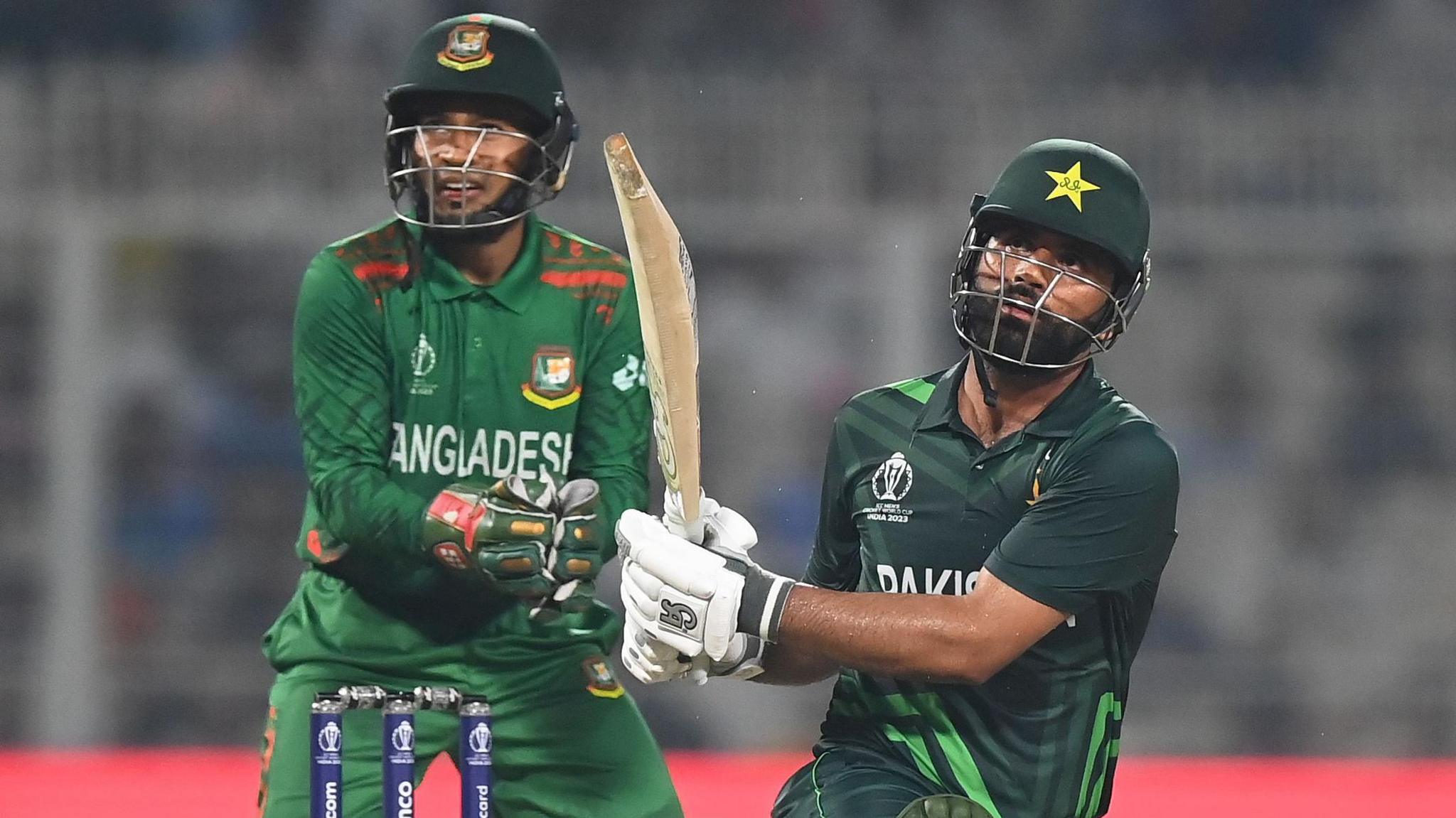Bangladesh wicketkeeper Mushfiqur Rahim and Pakistan batter Fakhar Zaman in 2023